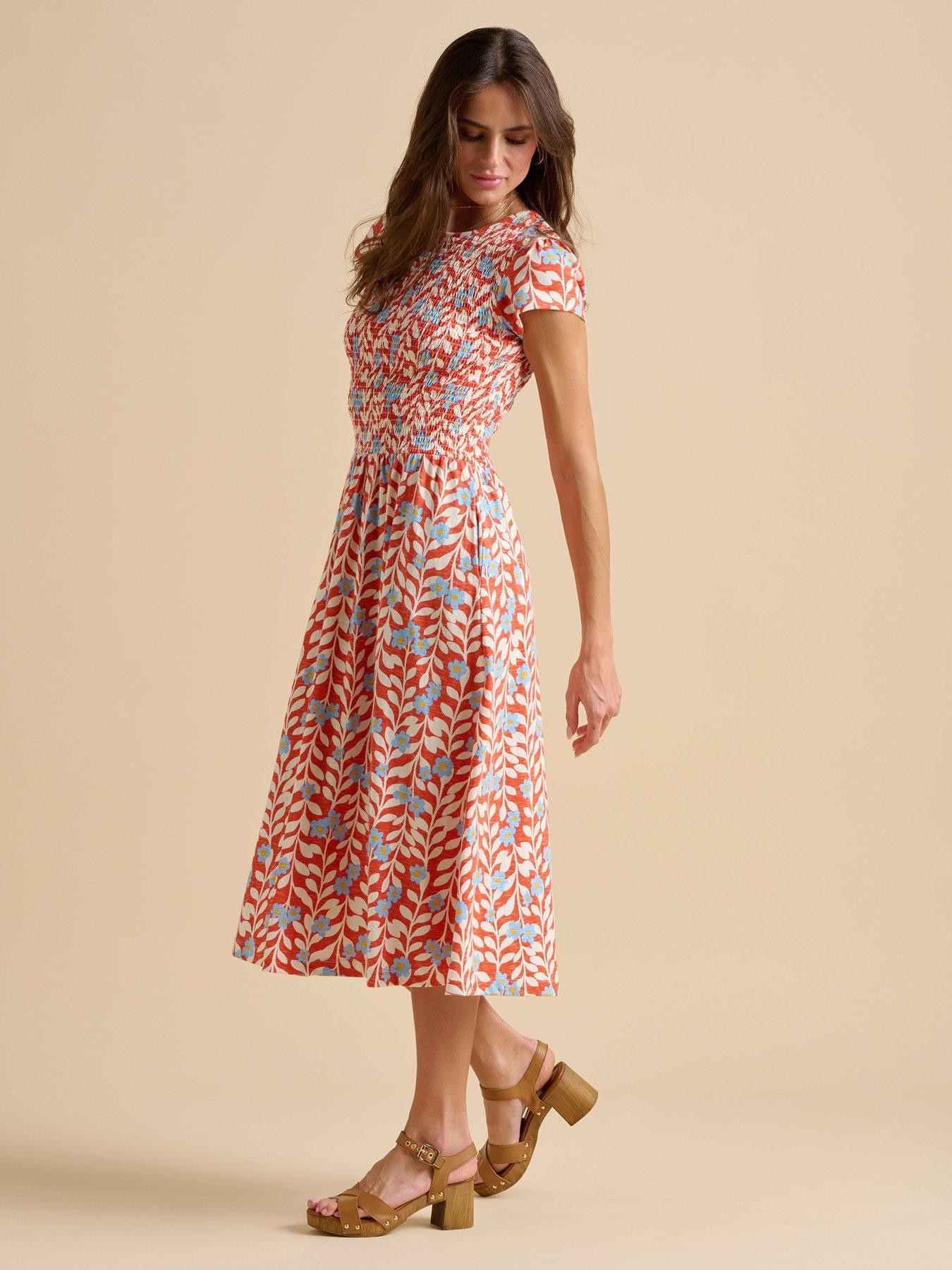 Image 4 of 5 of Brakeburn Spring Vine Midi Dress - Red