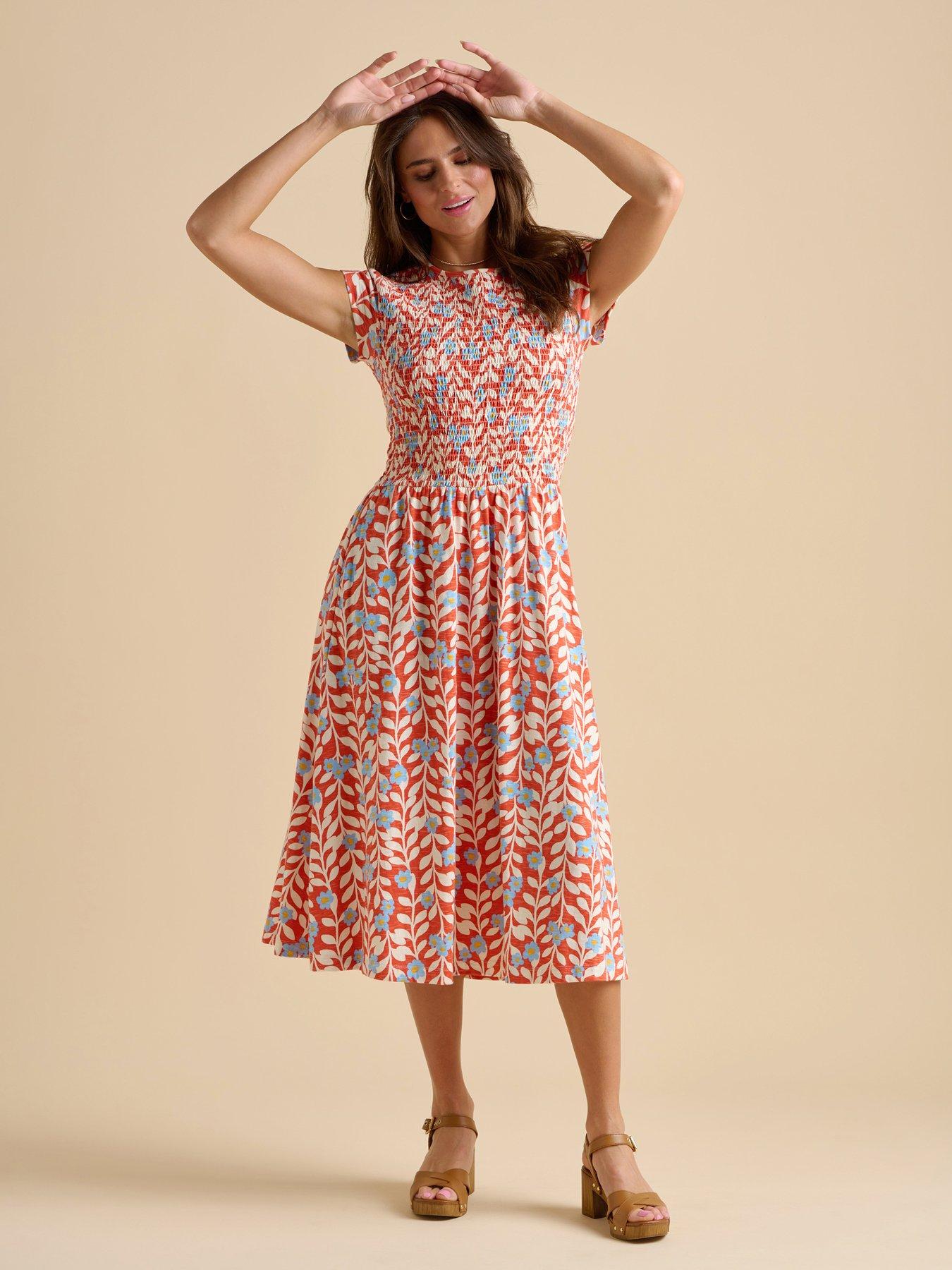 Image 5 of 5 of Brakeburn Spring Vine Midi Dress - Red