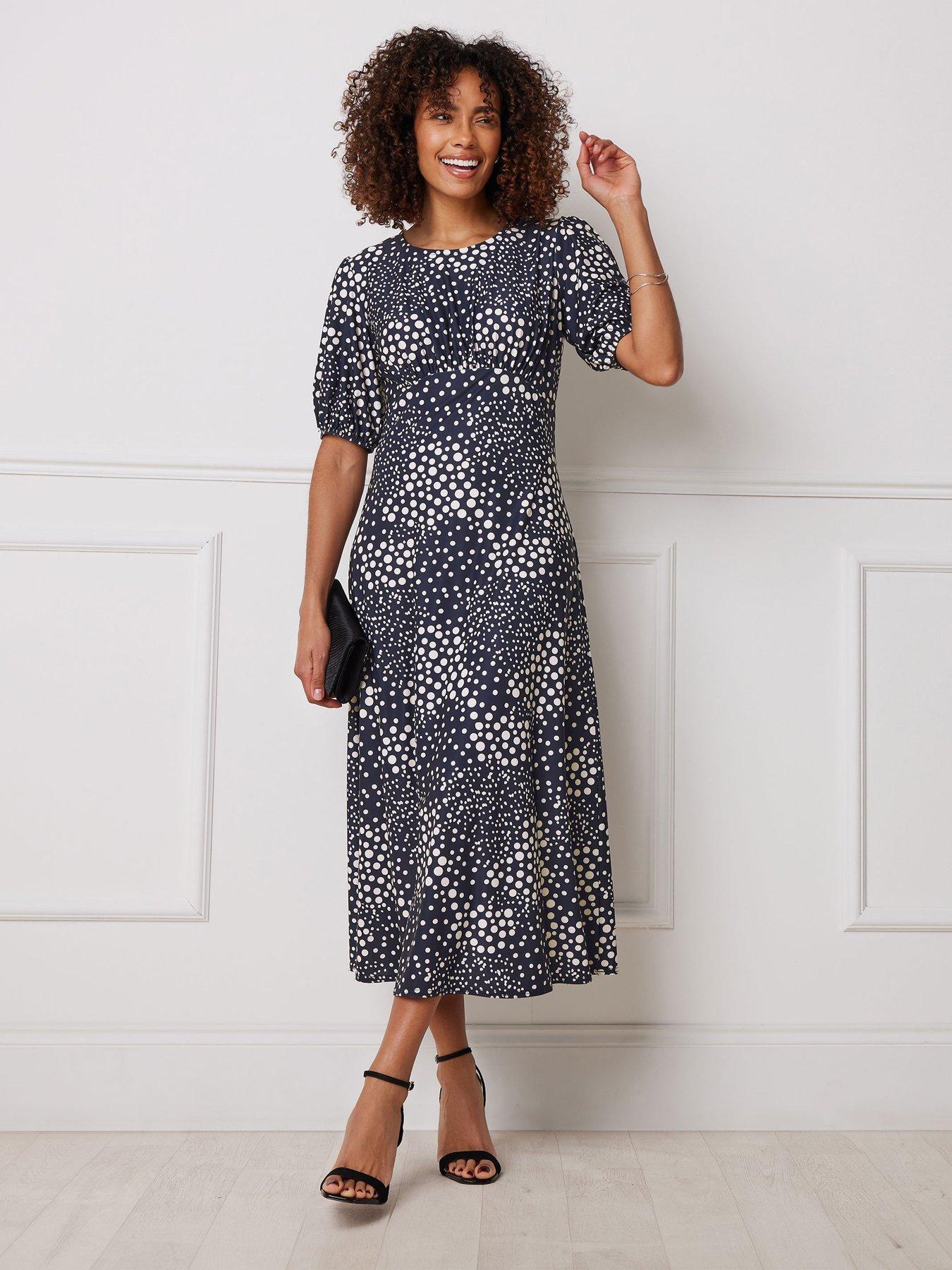 undefined Spot Print Midi Dress