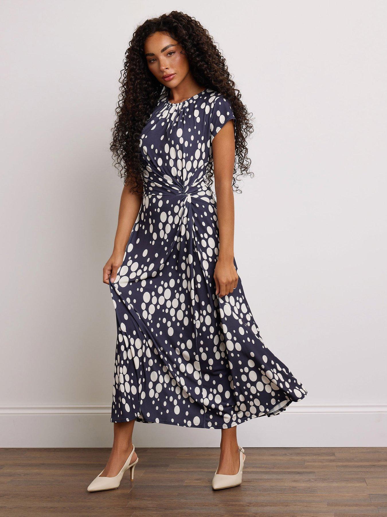 undefined Petite Spot Twist Midi Dress