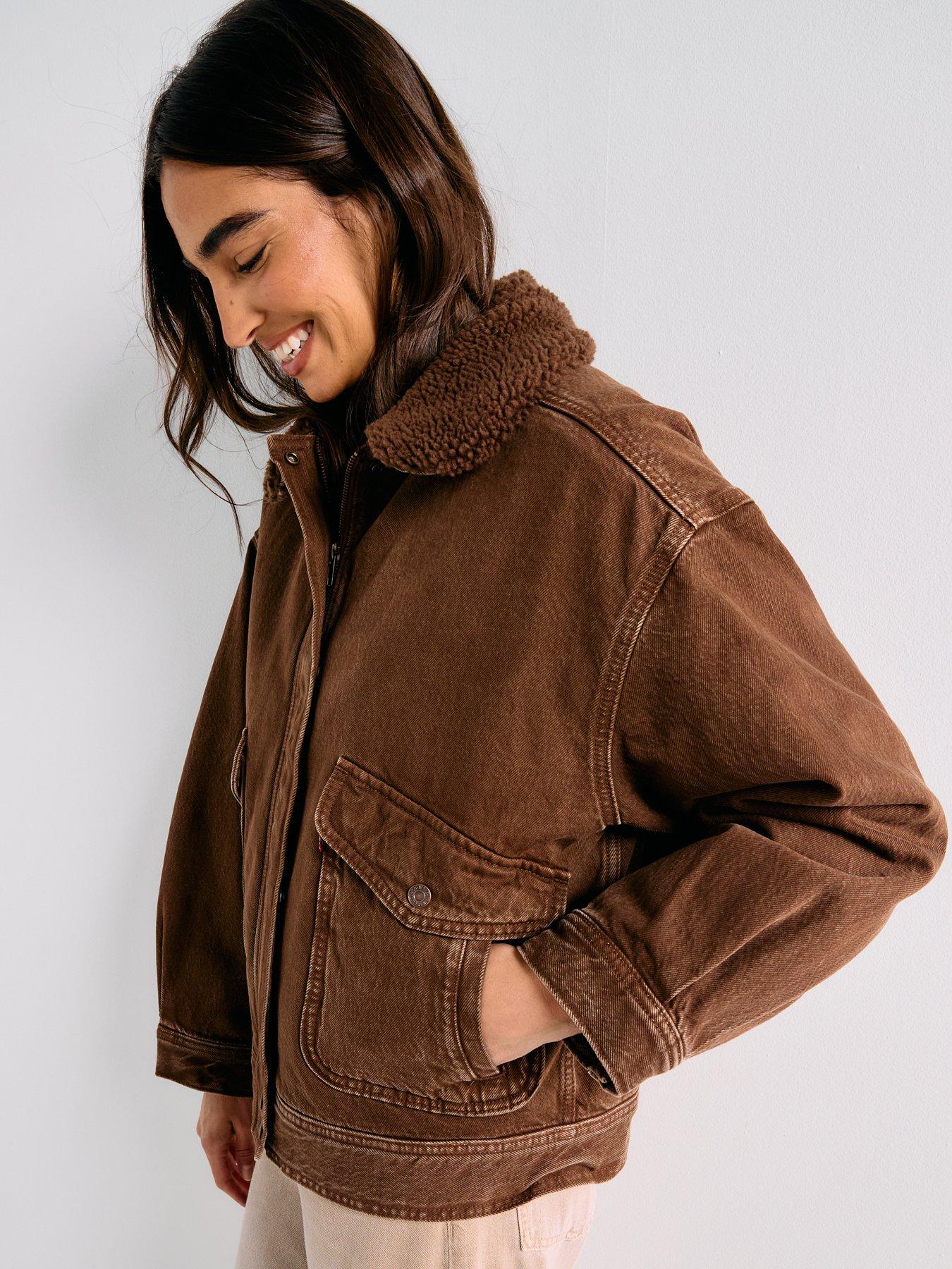Levi's Sherpa Bomber Jacket Lariat Luck Bomber Brown Very
