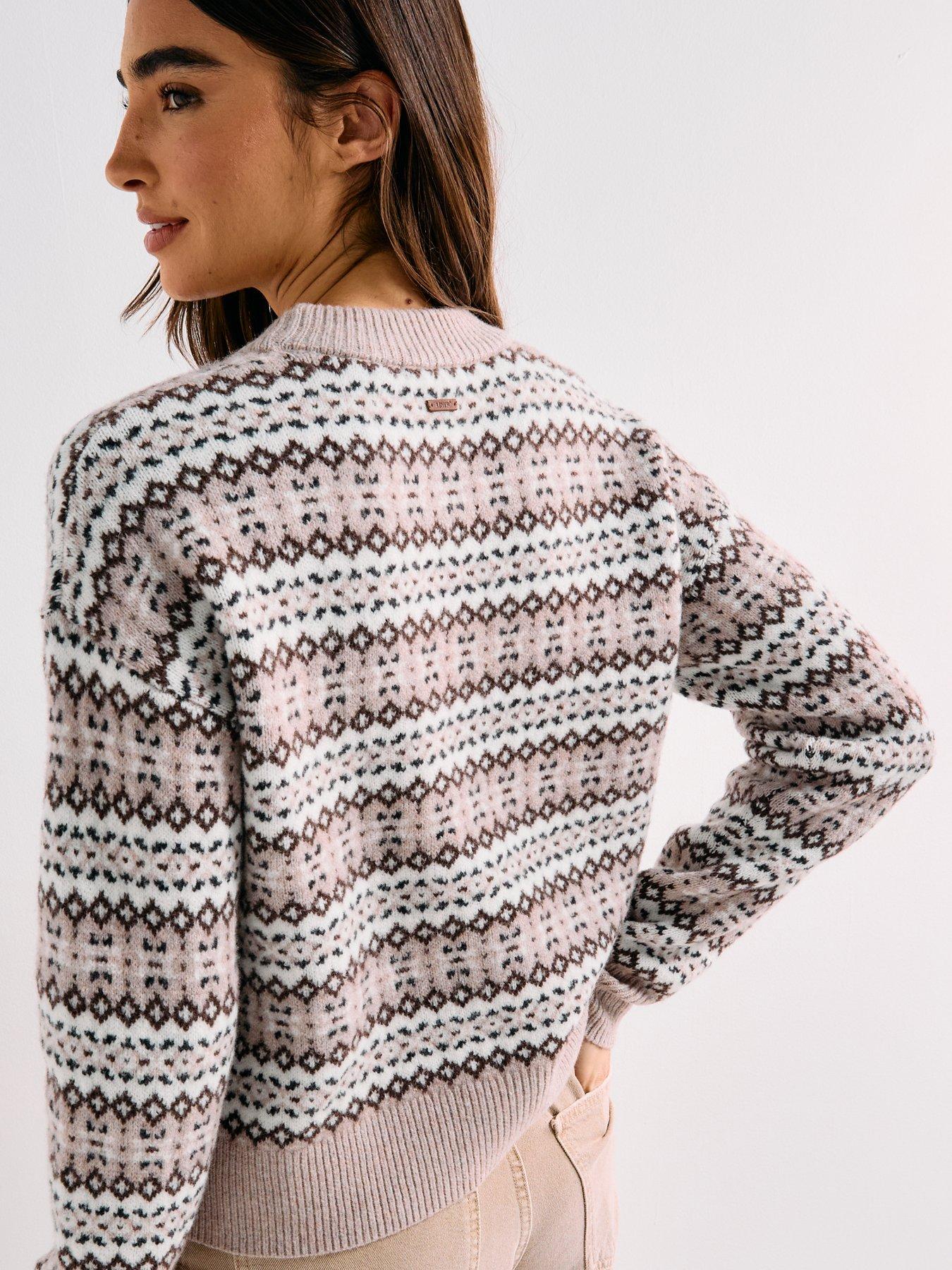 Image 4 of 6 of Levi's Ines Fairisle Sweater - Taupe Heather Wool Blend