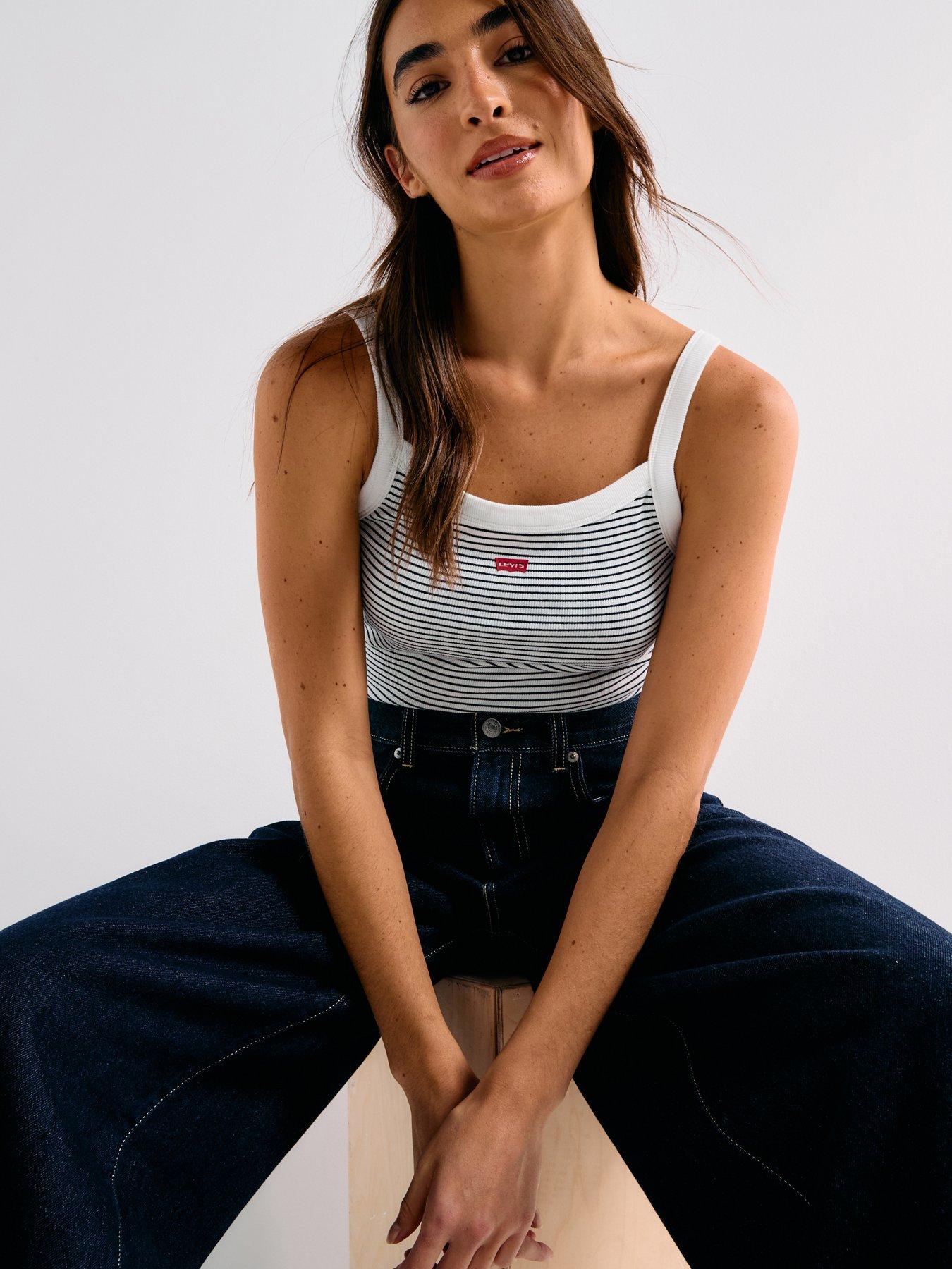 Levi's Essential Sporty Tank - Annalise Stripe Peacoat Cotton - Blue