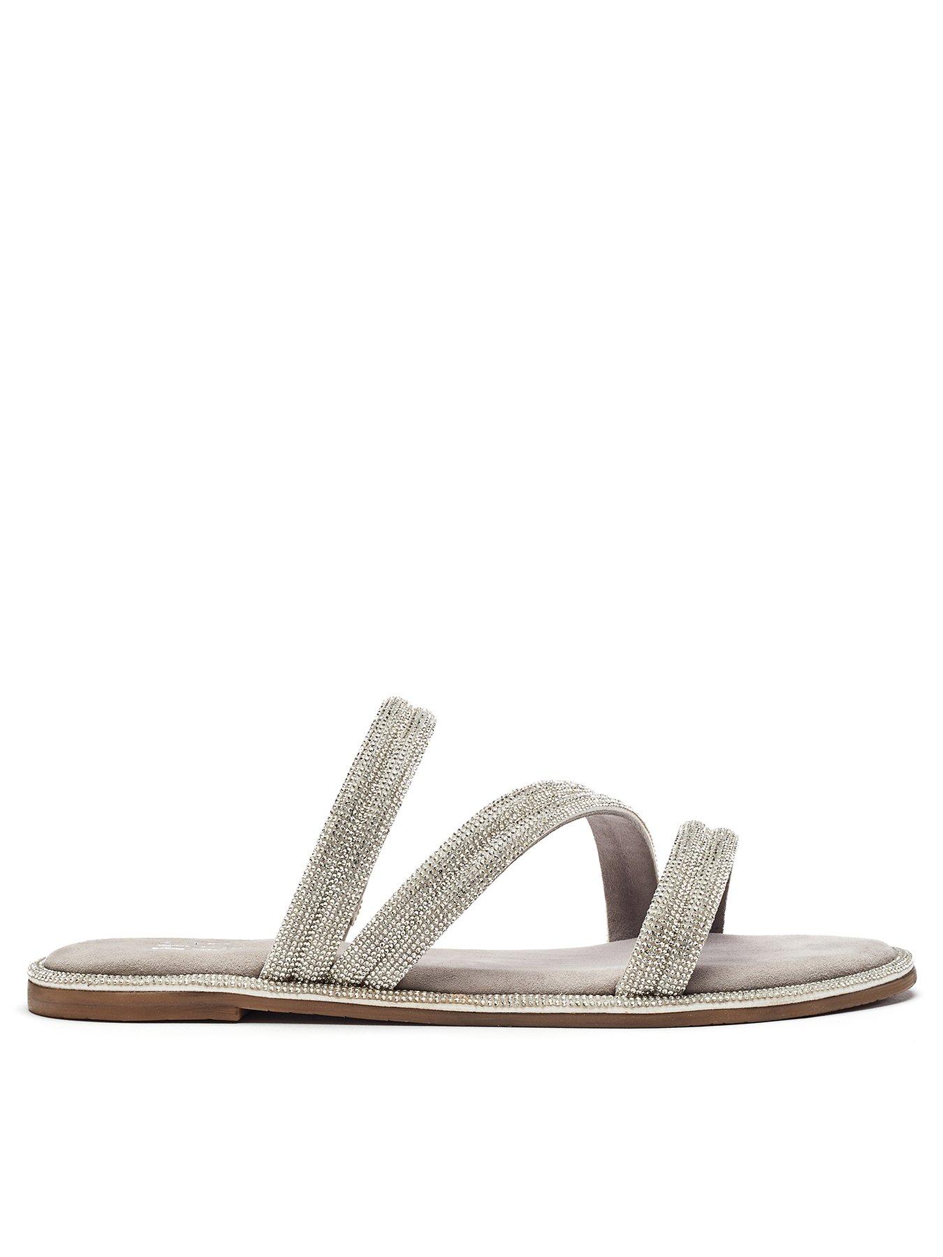 Image 1 of 4 of Moda In Pelle Lilyvalley Strappy Flat Sandals - Rose Gold