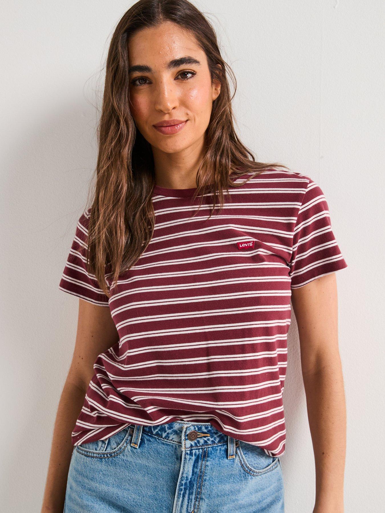 undefined Perfect T-shirt - Trudy Stripe Chocolate Truffle Cotton