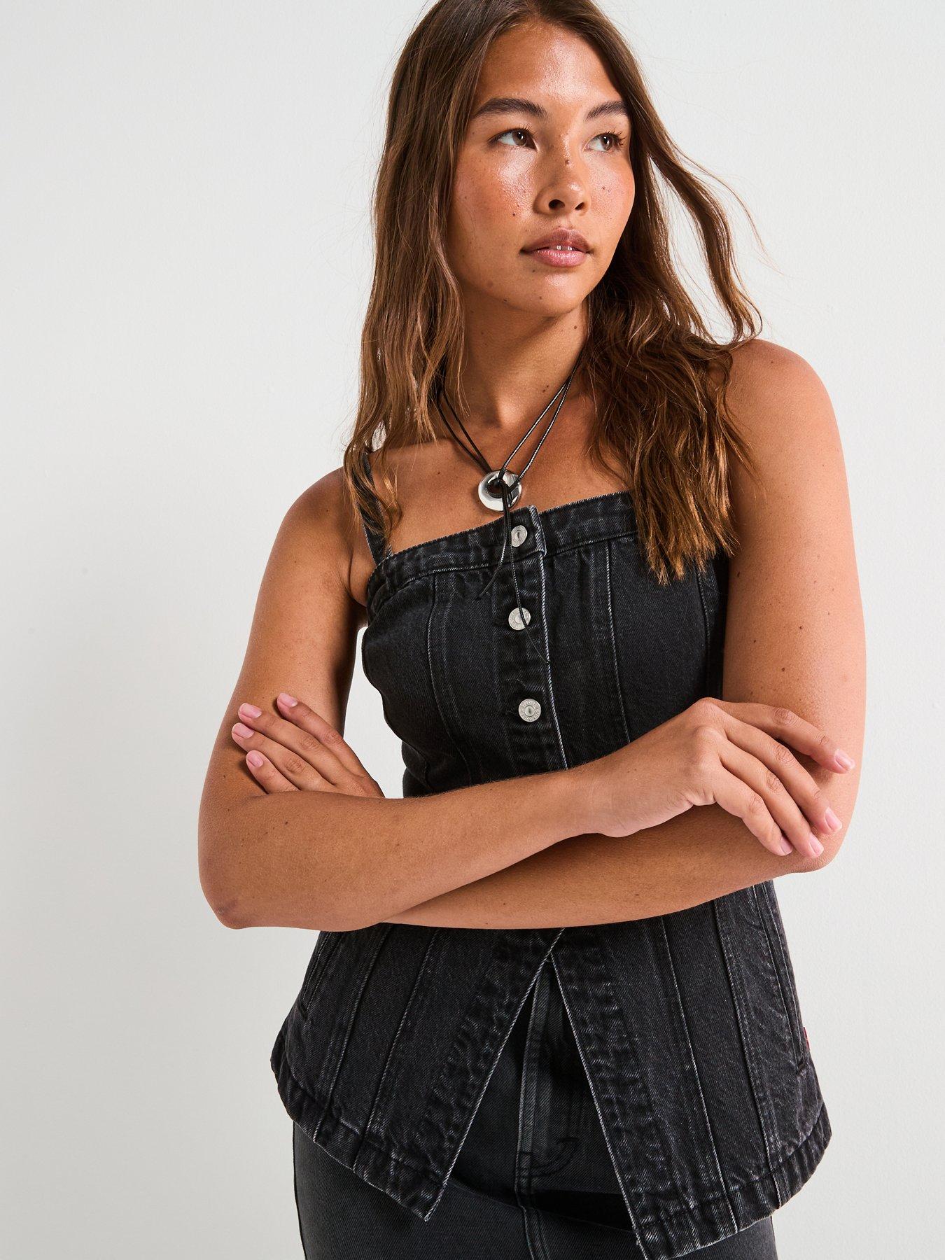 Levi's Tailored Bustier - Open Mind Vest - Black | Very