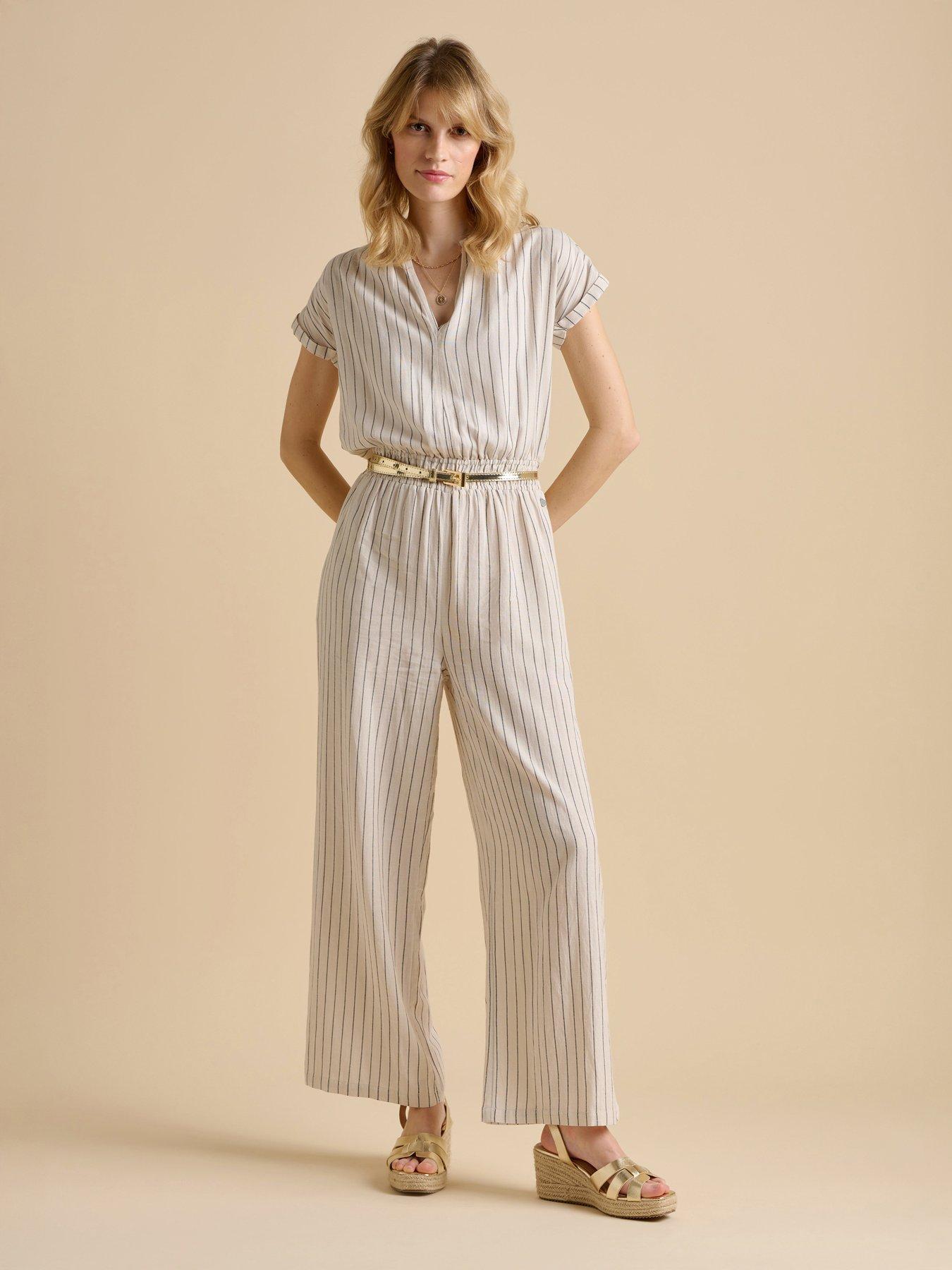 undefined Wide Leg Stripe Jumpsuit
