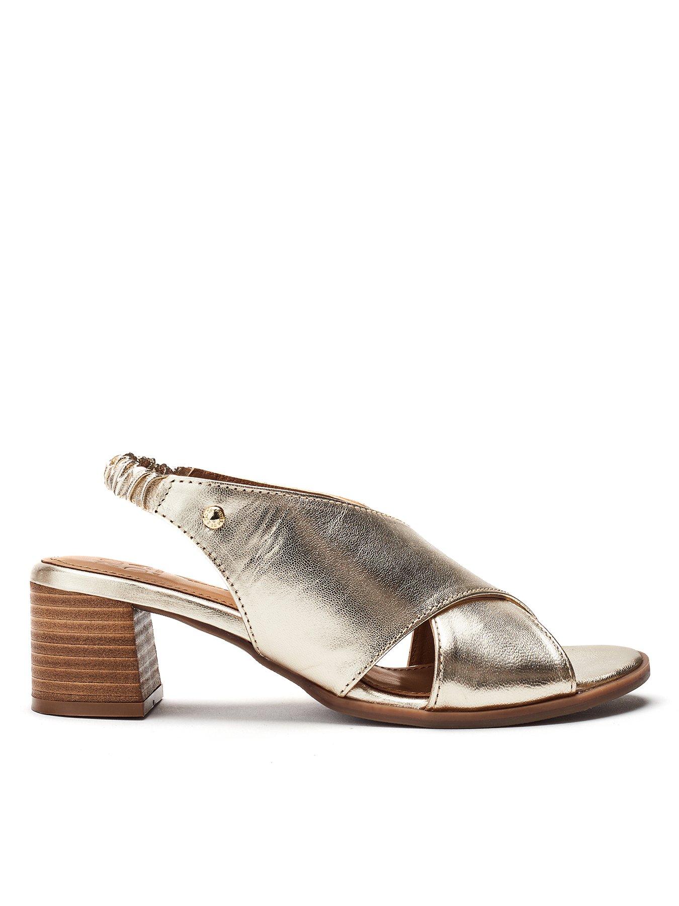 undefined Prinia Crossover Leather Sandal - Champagne