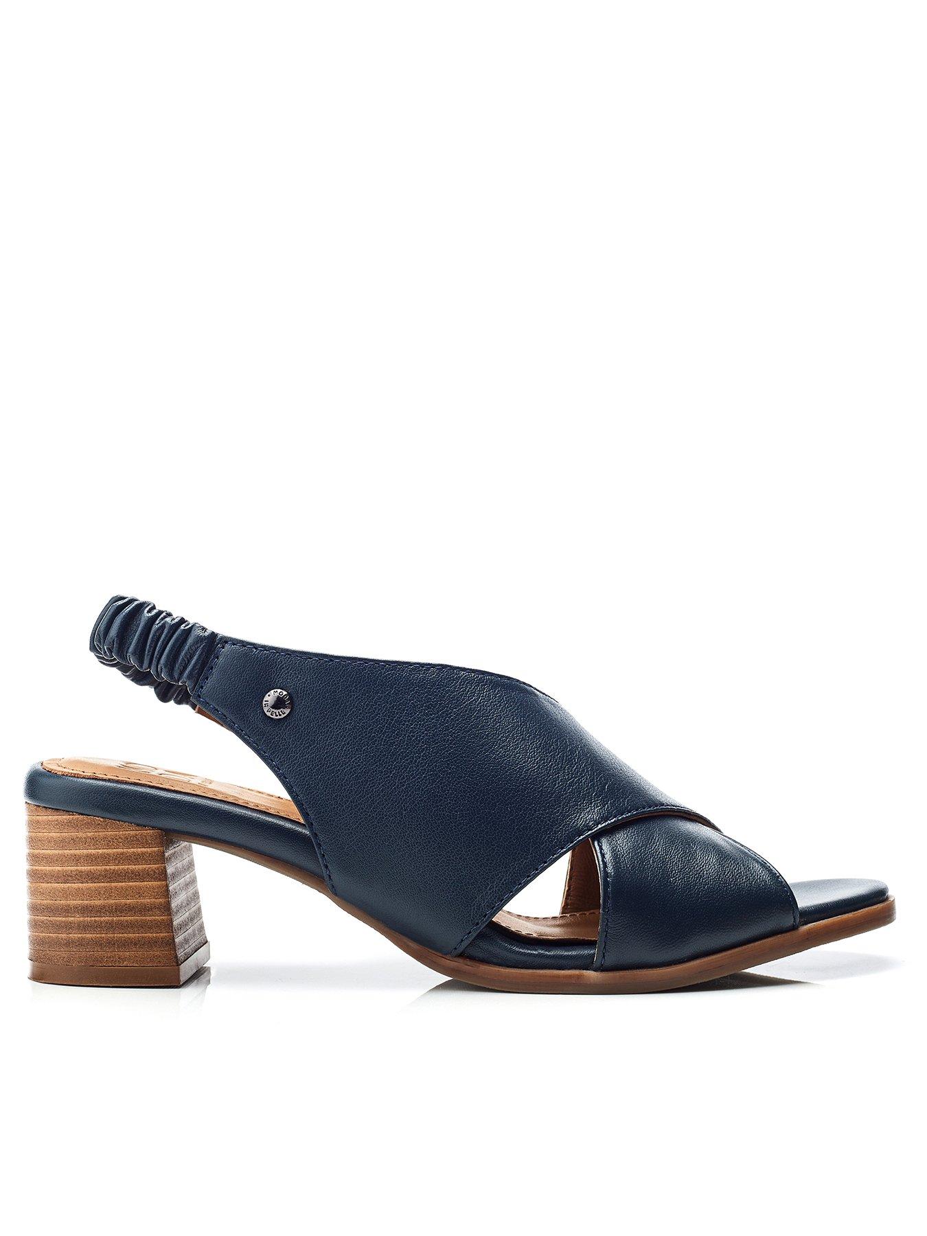 undefined Prinia Crossover Leather Sandal - Navy