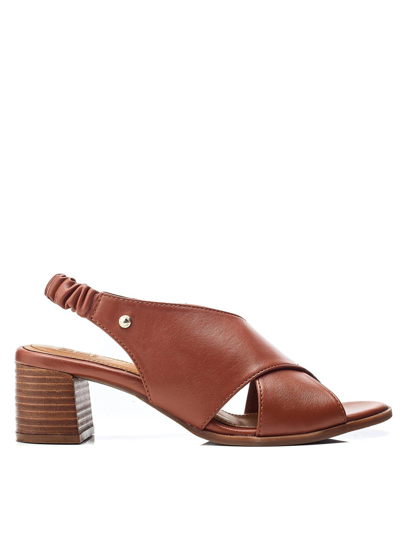 undefined Prinia Crossover Leather Sandal - Tan