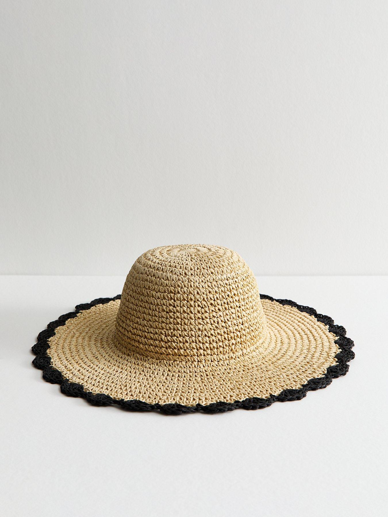 undefined Stone Scalloped Edge Straw Hat