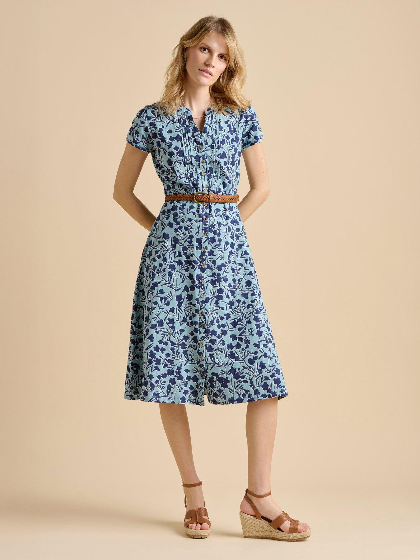 undefined Shadow Floral Midi Dress