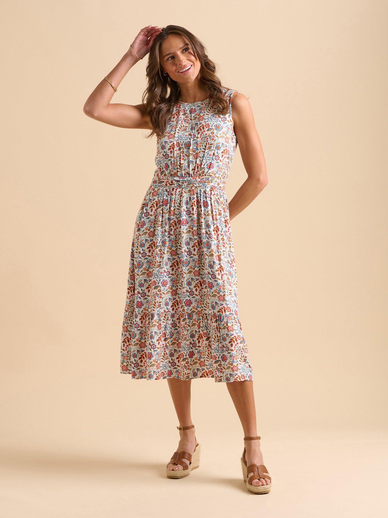 undefined Cream Secret Garden Midi Dress