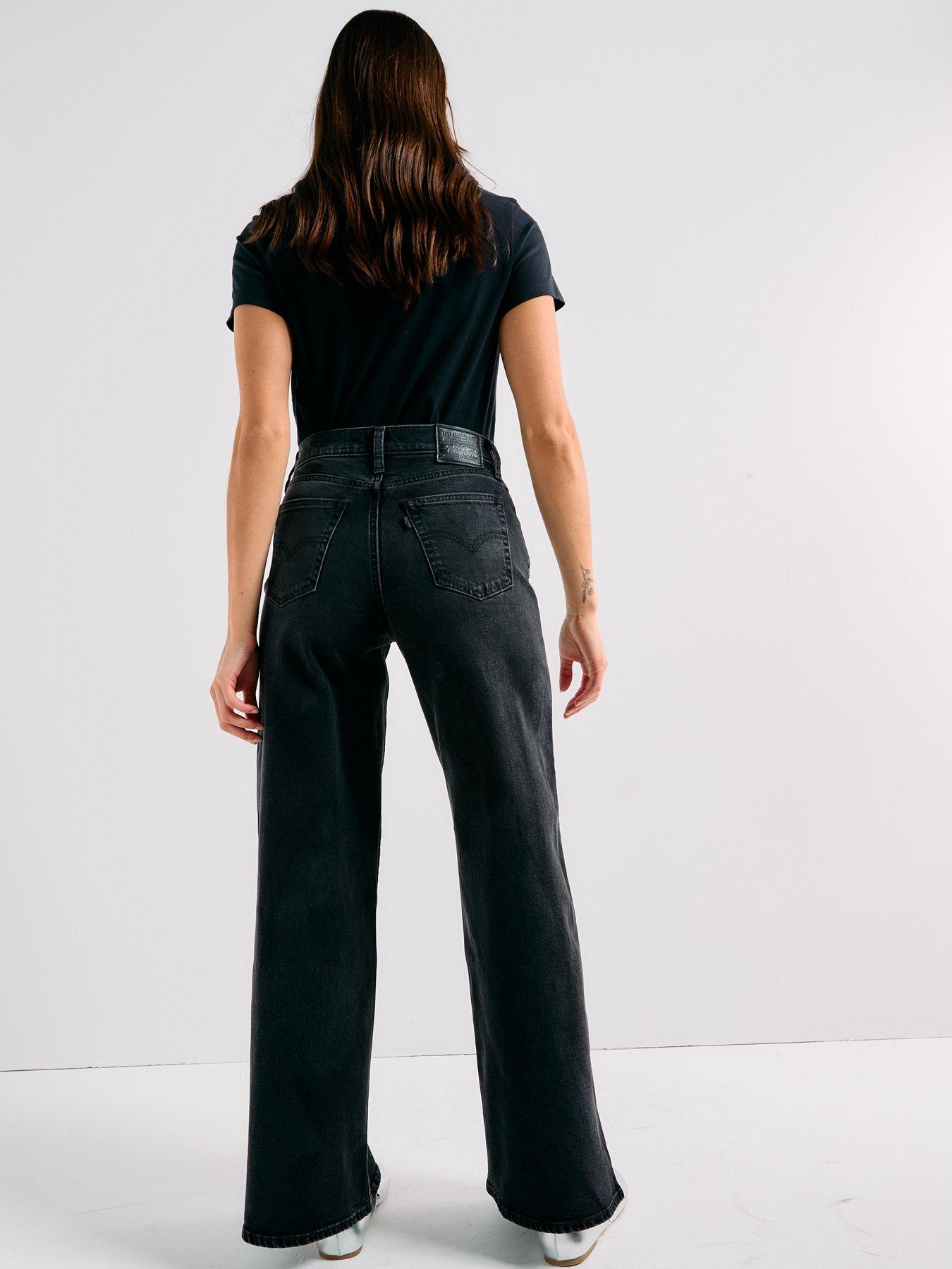 Levi's 728 High Rise Wide Leg Jeans - Rodeo Princess (Black) | Very