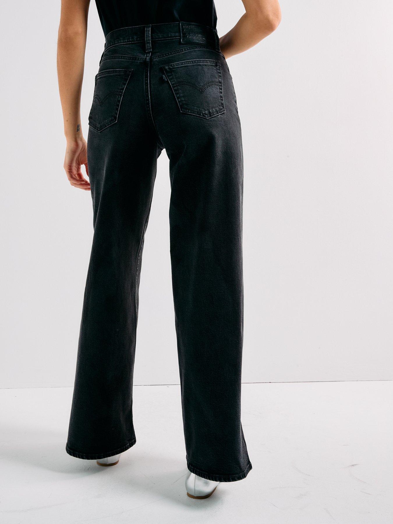 Levi's 728 High Rise Wide Leg Jeans - Rodeo Princess (Black) | Very