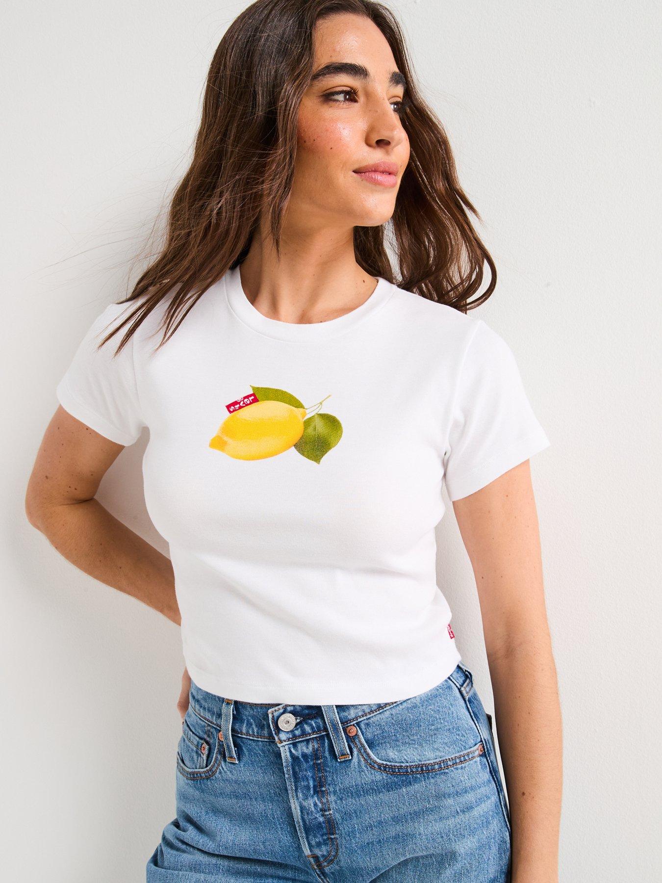 undefined Graphic Essential Sporty Tee - Photo Fruit Lemon Bright White