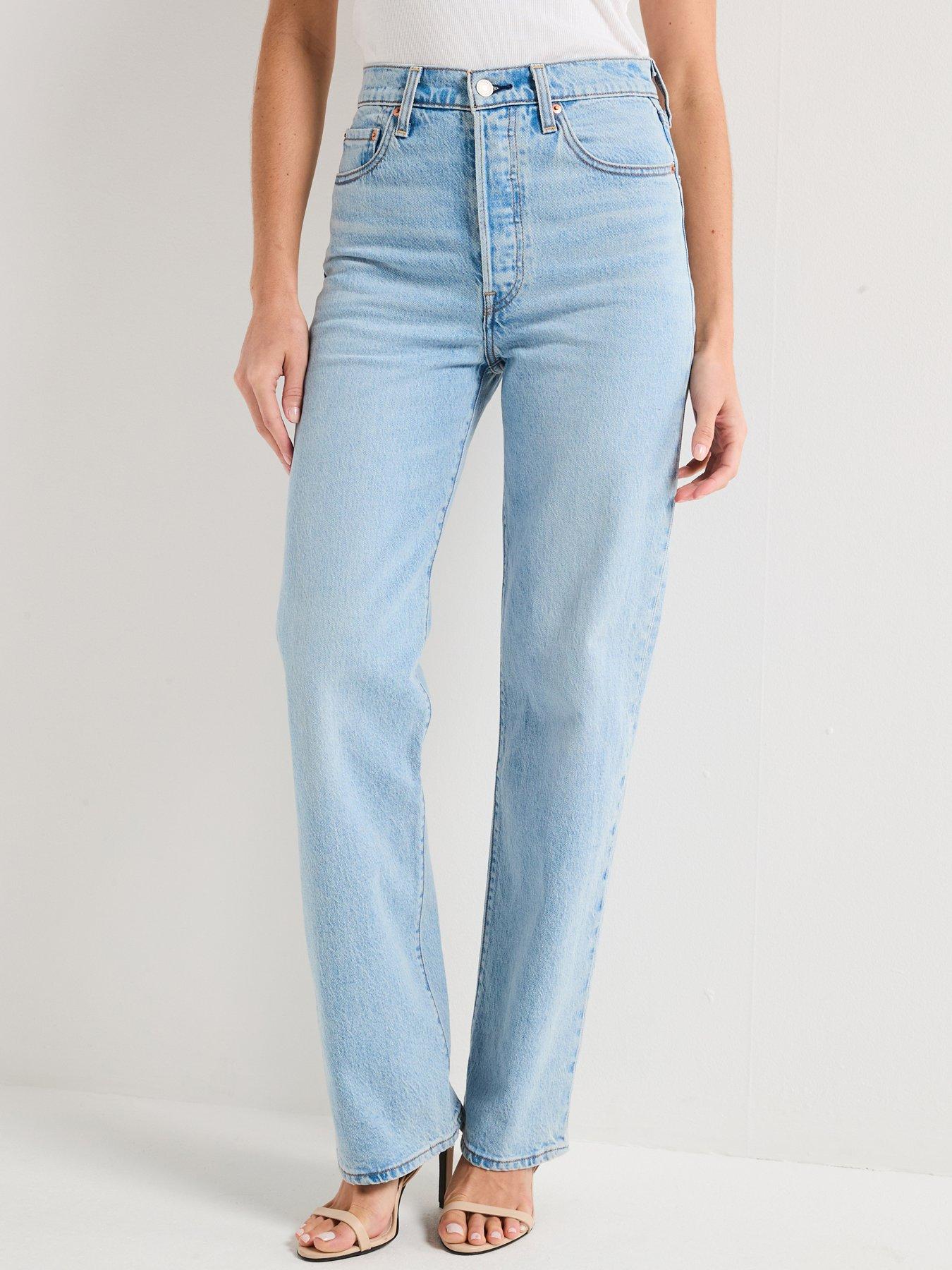 Levi's Ribcage Full-length Jeans, Blue, Size 32, Inside Leg 32, Women
