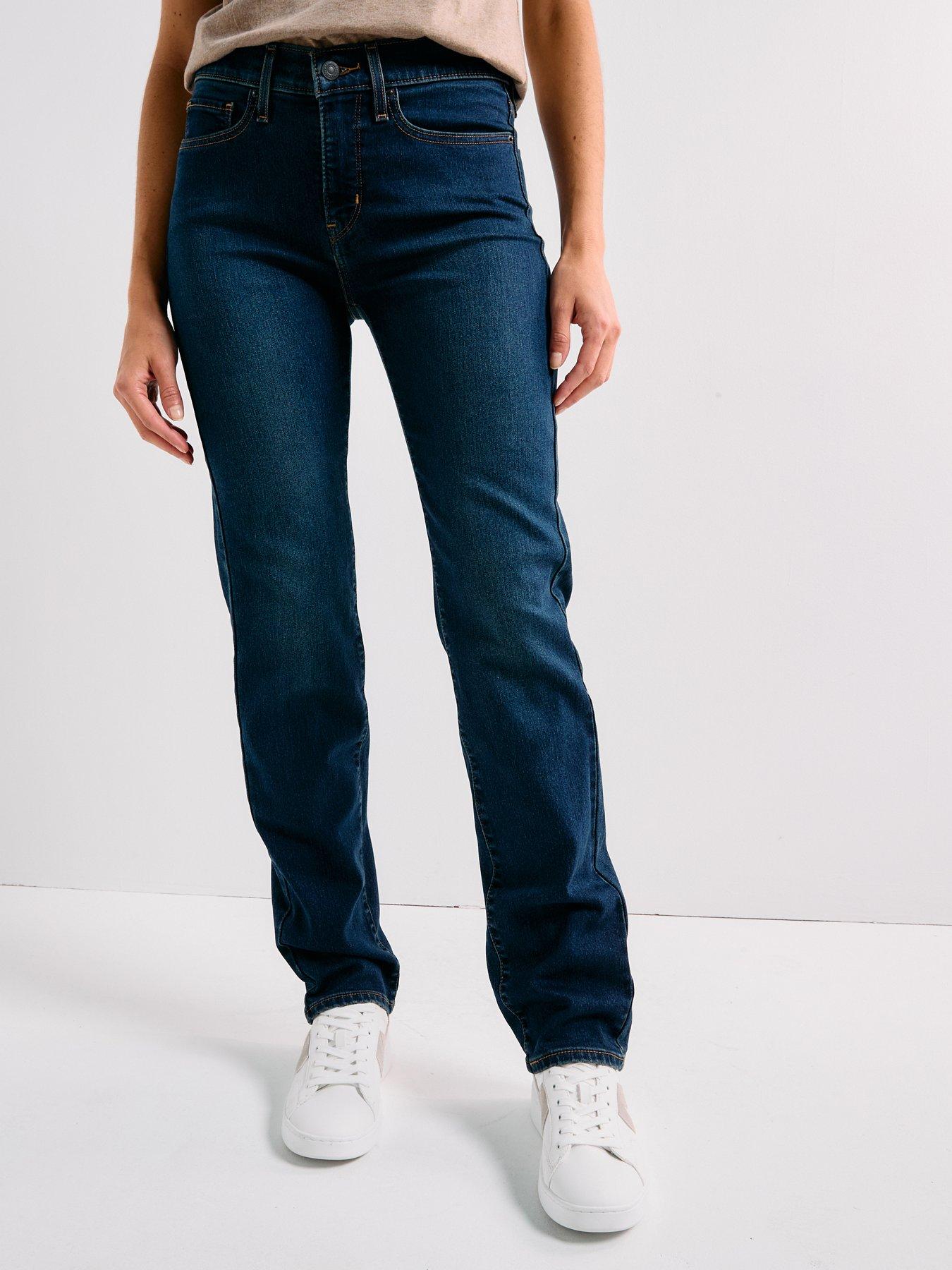 Levi's 314 Shaping Straight Jeans, Navy, Size 32, Inside Leg 32, Women