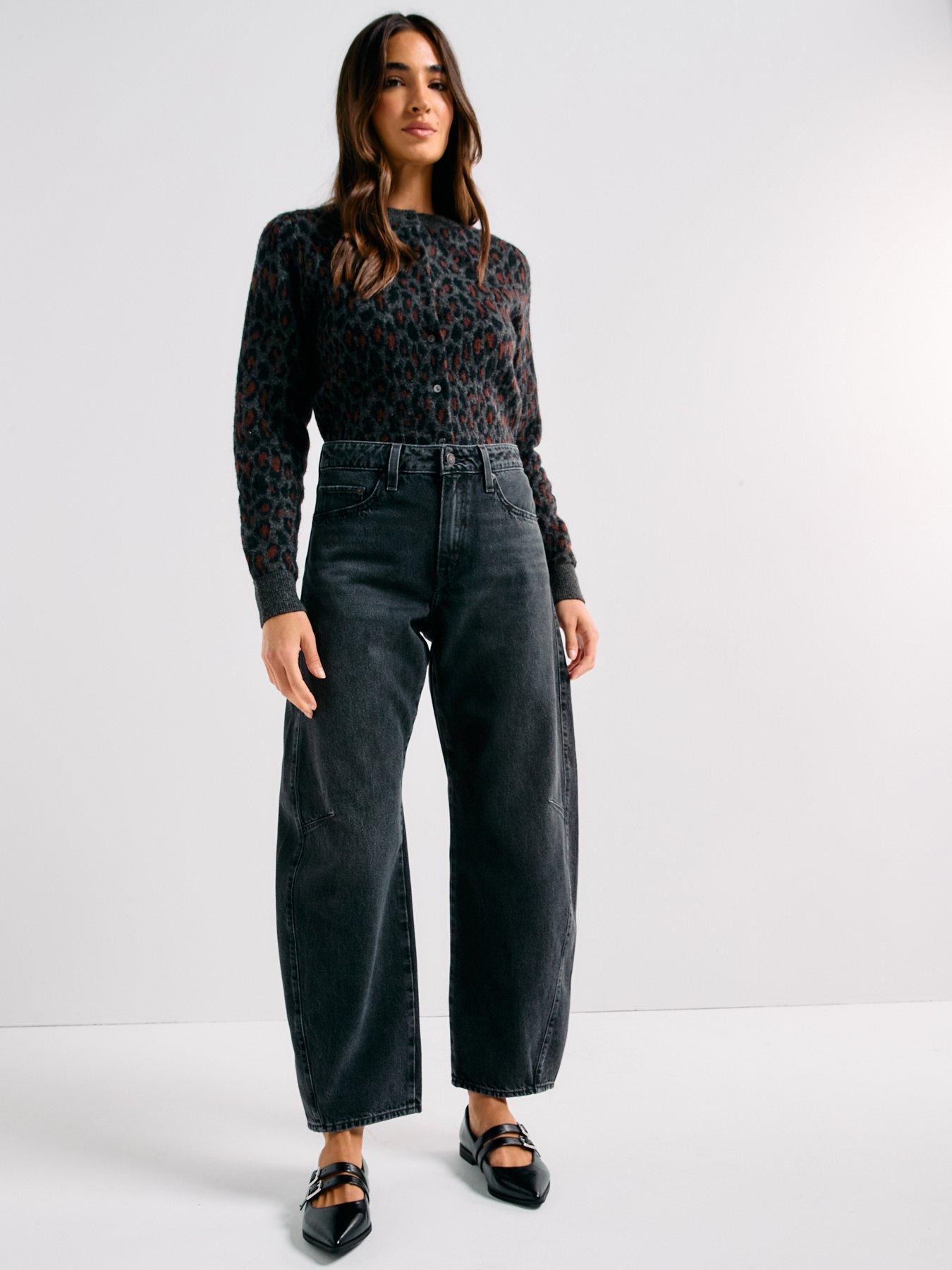 Image 1 of 6 of Levi's Baggy Dad Barrel Jeans - Rebel Edge Black