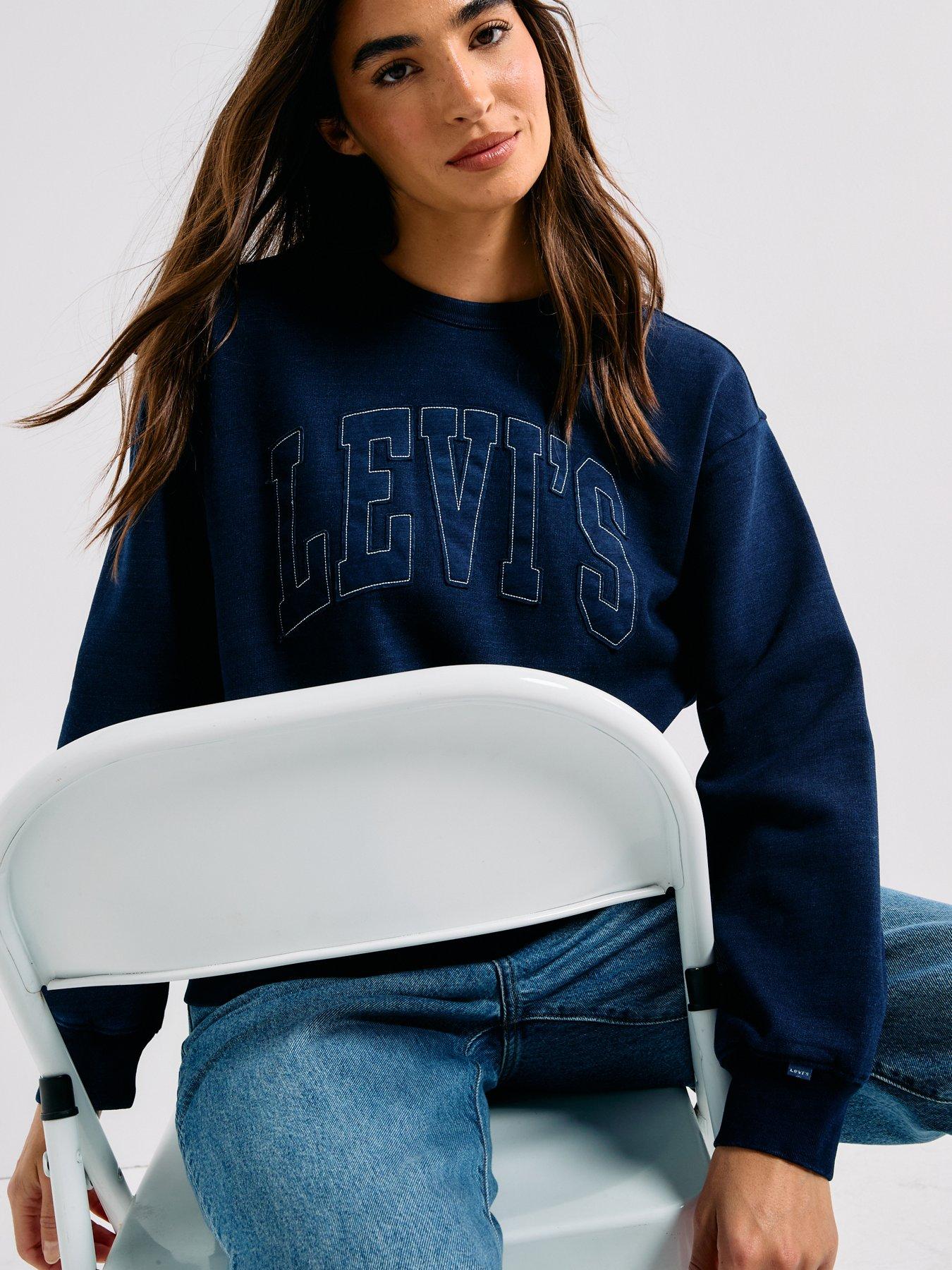 undefined Graphic Heritage Crew Sweatshirt - Levis Raw Edge Applique N Indigo