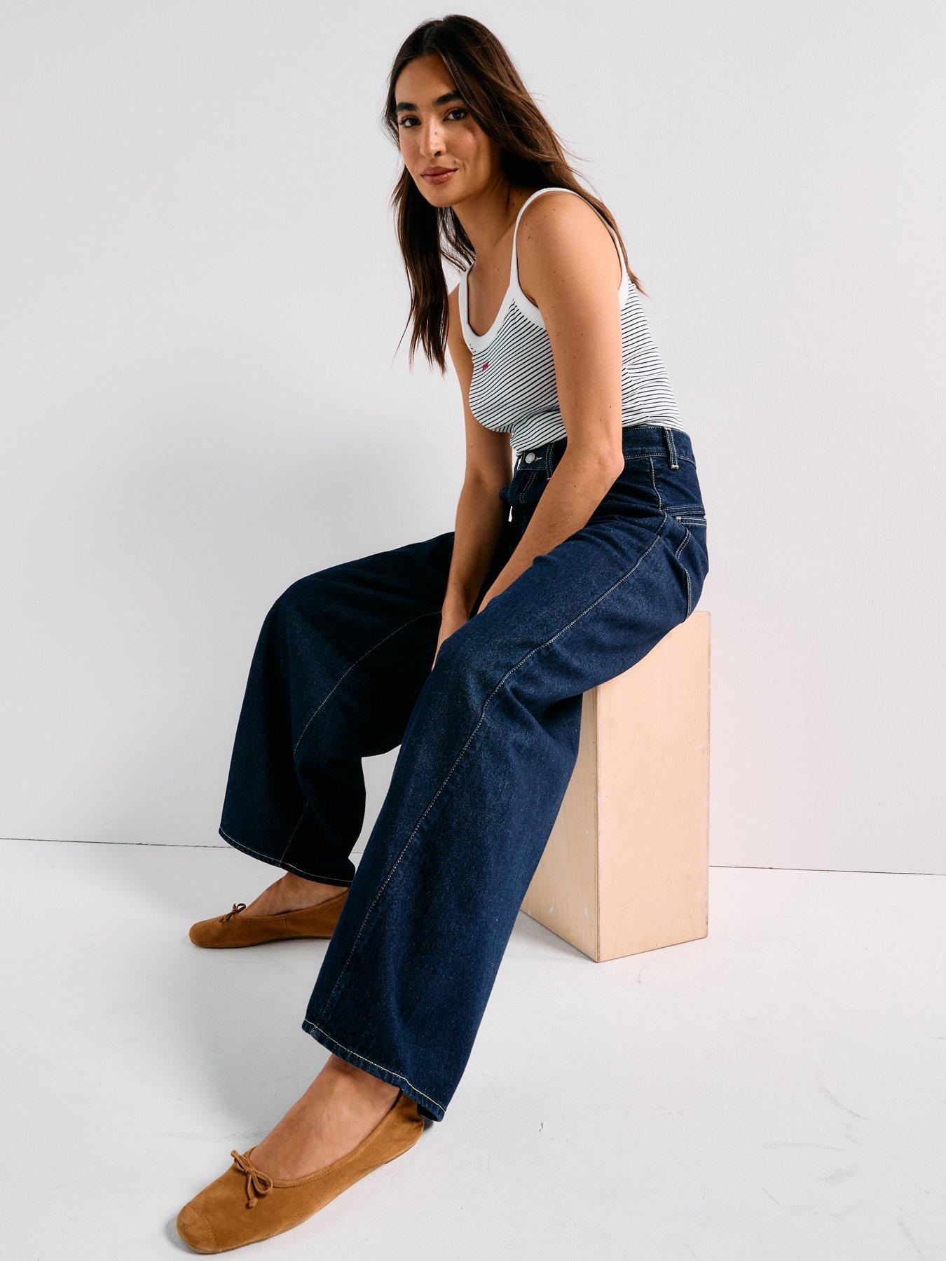Levi's Super Baggy Barrel Jeans - Shaded View - Navy | Very