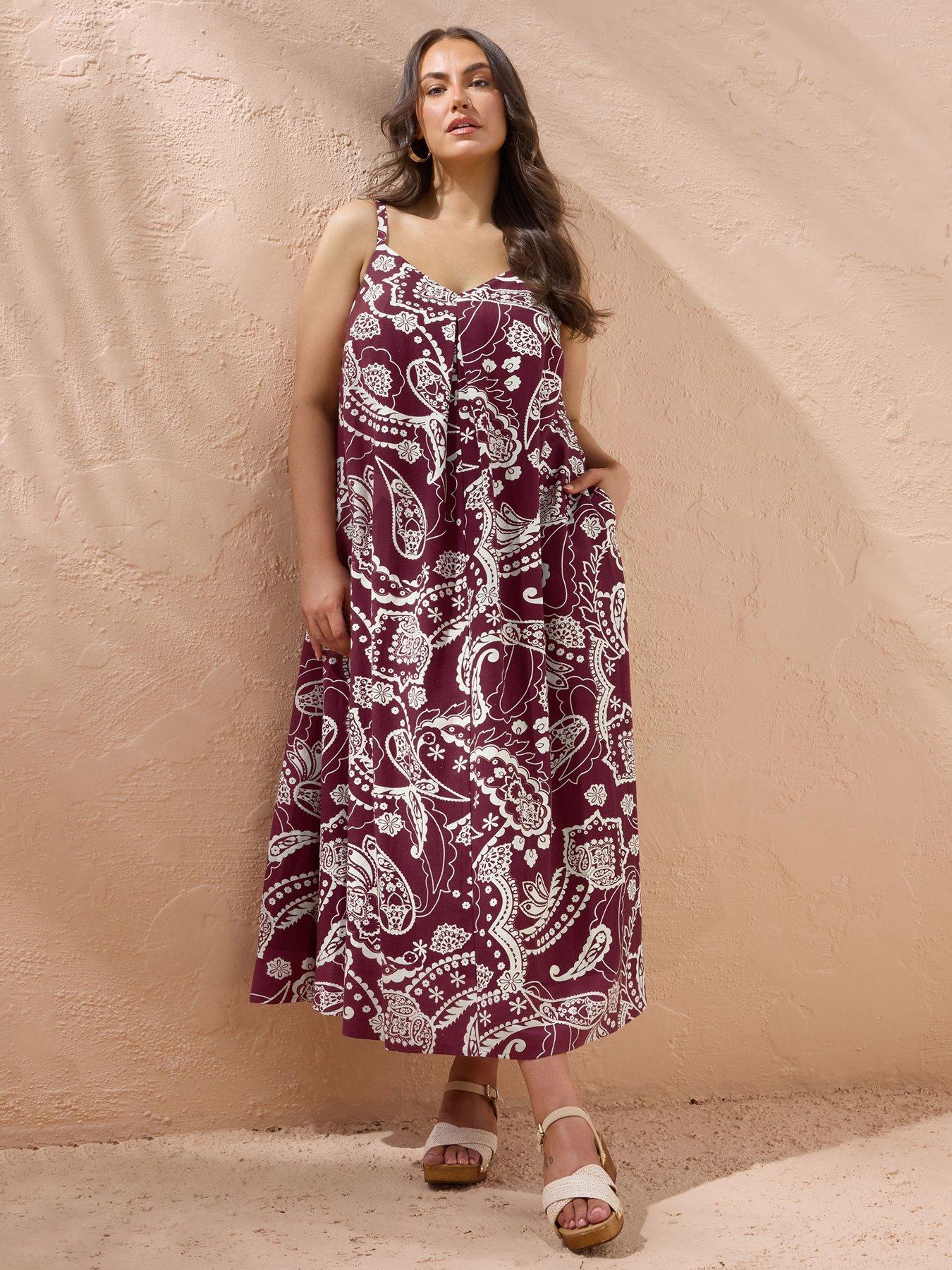 undefined Linen Pleat Swing Dress