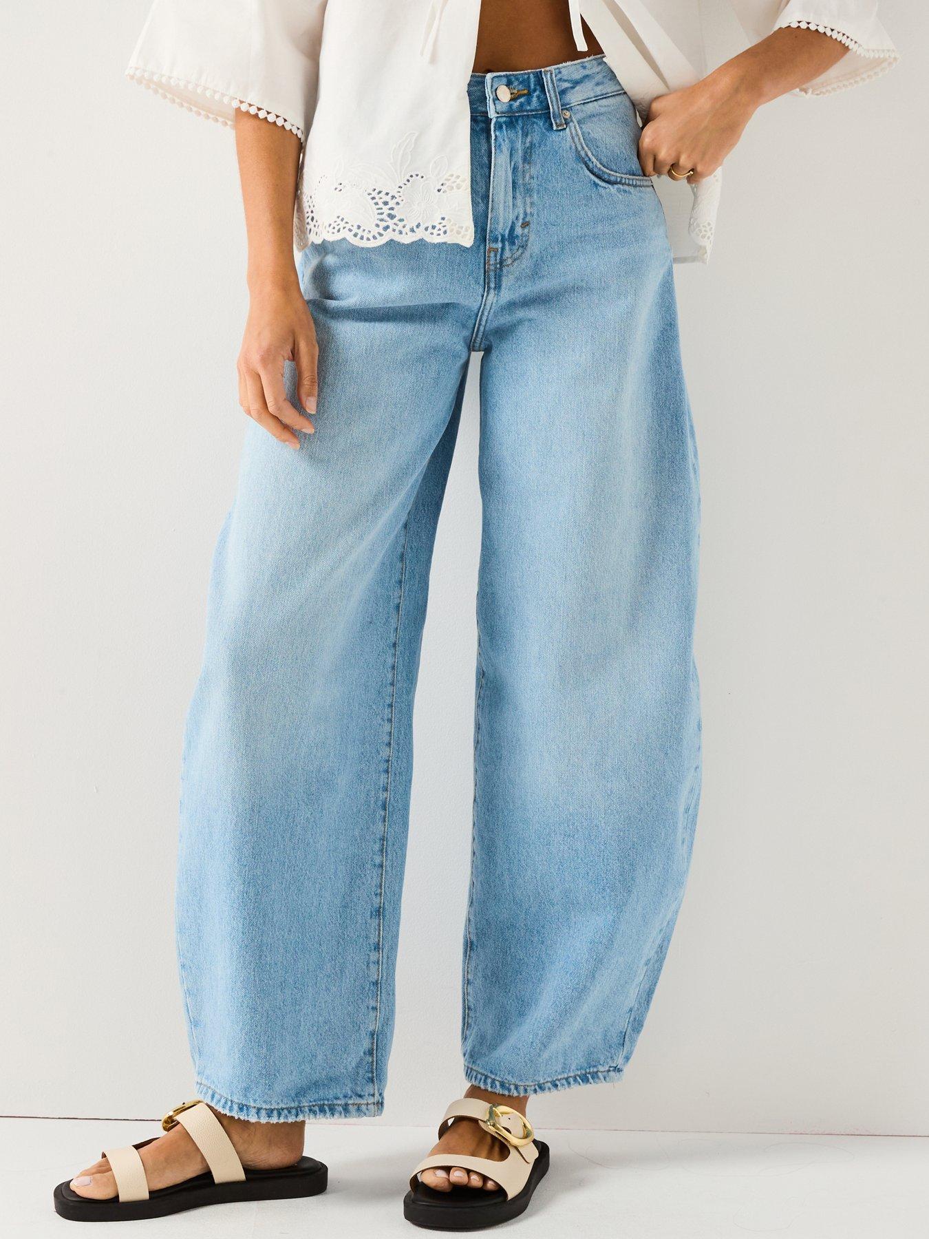 Only: Taylor High Waist Barrel Leg Jeans - Blue