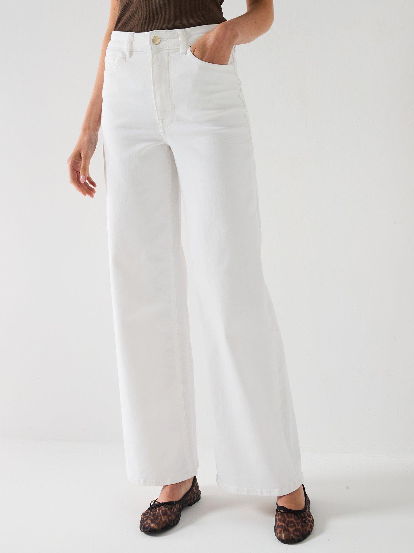 undefined Felina-Fina High Waist Wide Leg Denim Jean - White