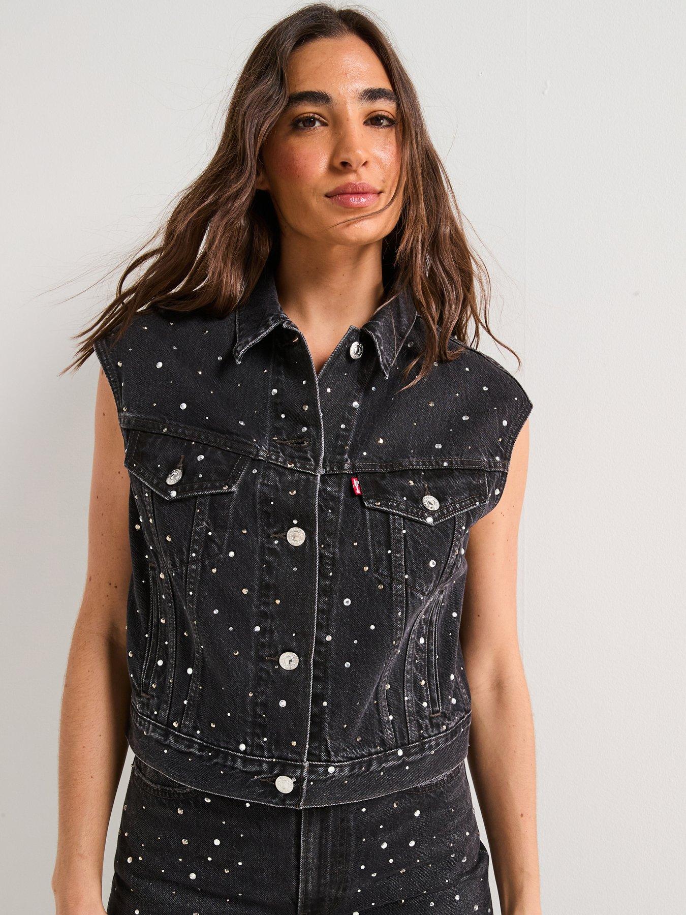 Levi'S Dazzle Me Smoke Shrunken 90S Denim Vest - Black
