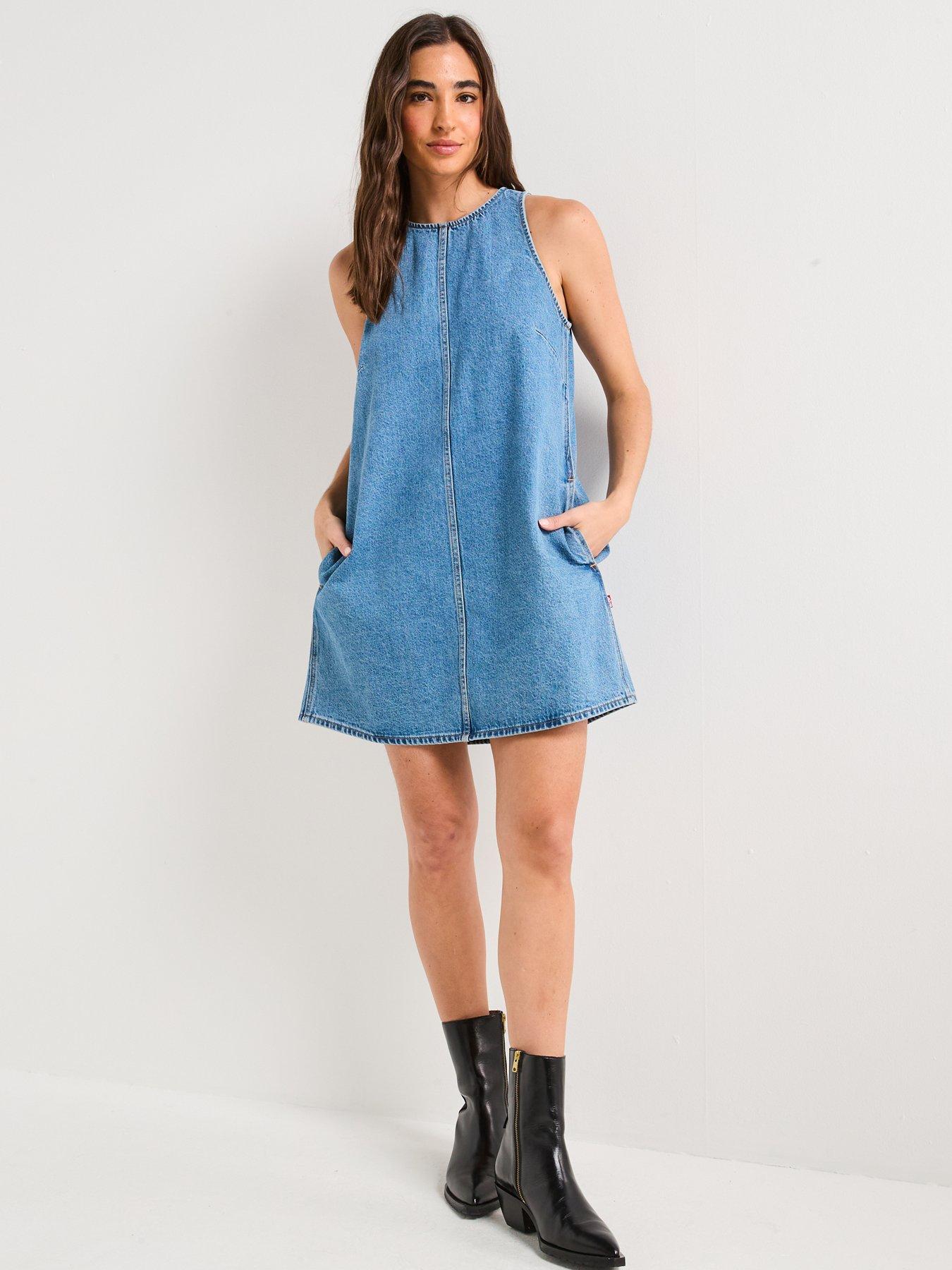 Image 3 of 5 of Levi's 90s Shift Dress - Swipe Right&nbsp;- Blue