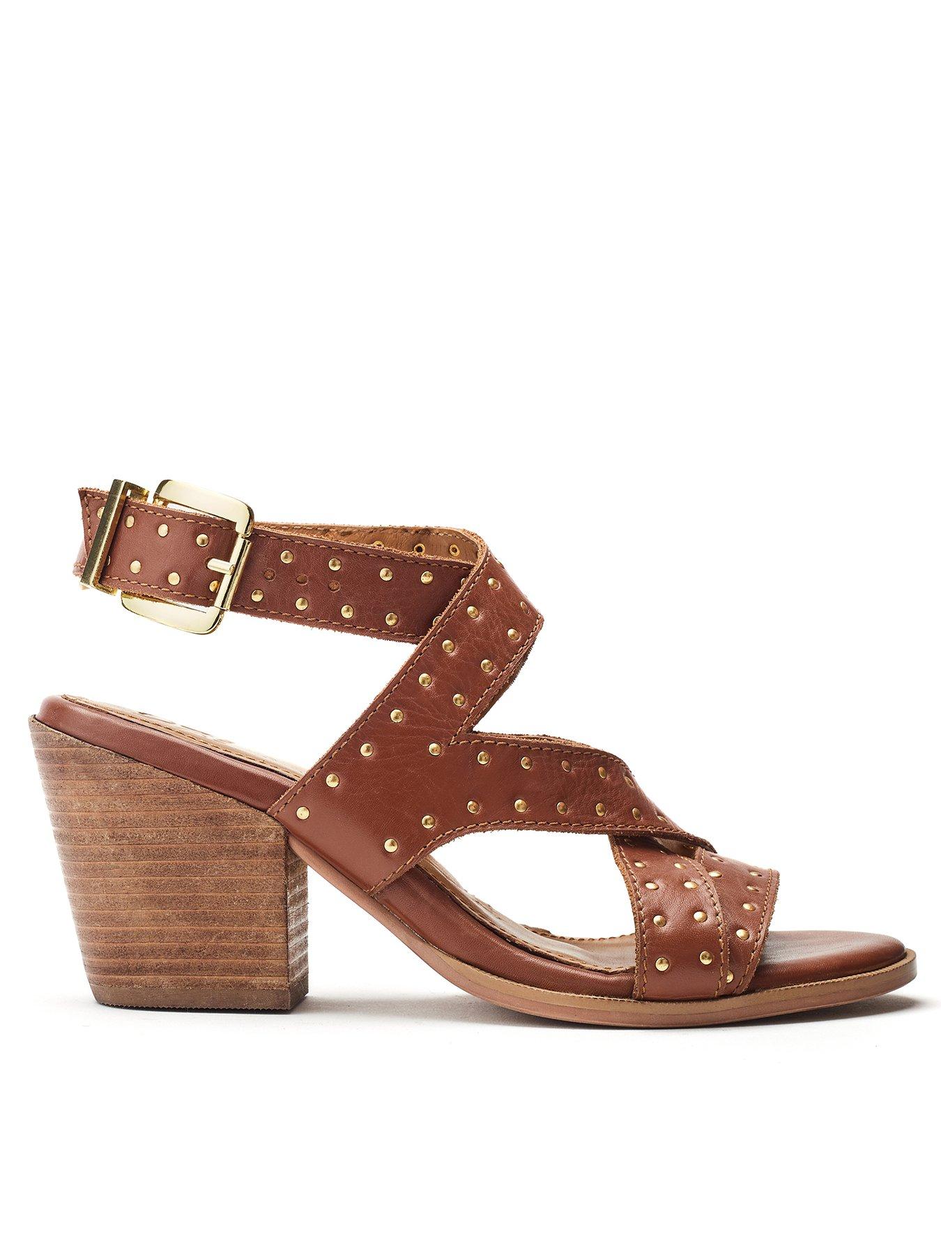 undefined Mayley Stud Western Heeled Sandal - Tan