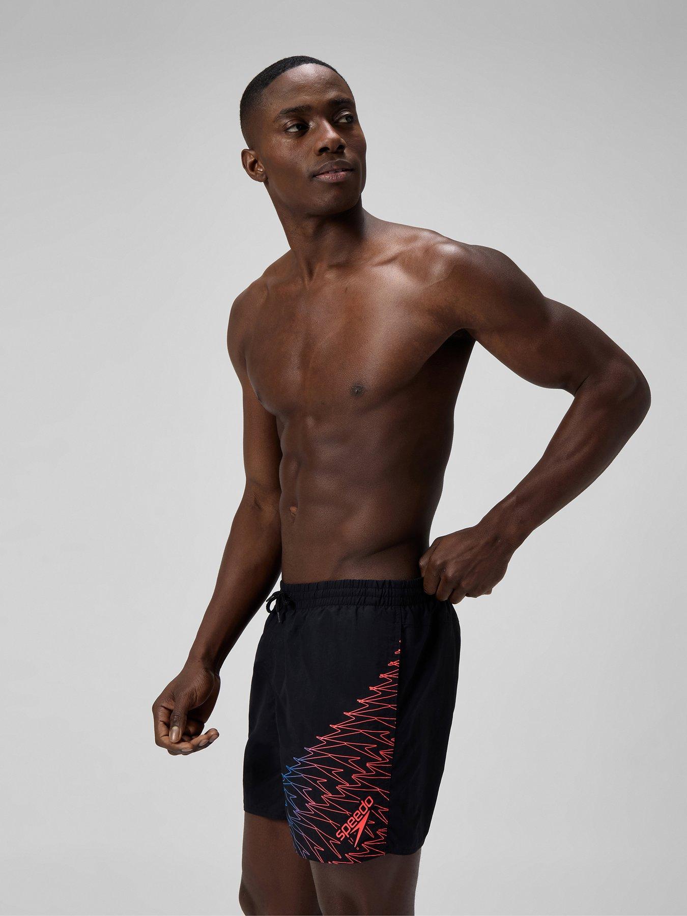 undefined Mens Medley Logo 16 Inch Watershort - Black/coral