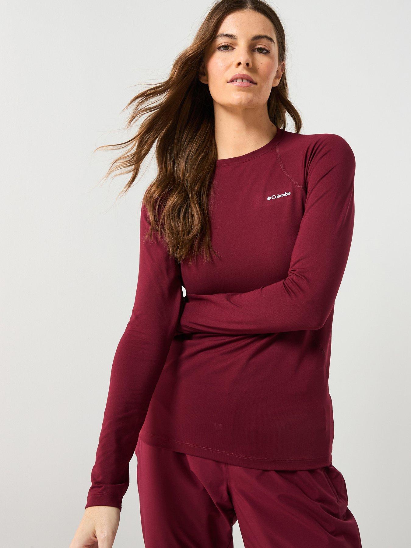 Image 1 of 6 of Columbia Women's Midweight Stretch Long Sleeve Top - Burgundy