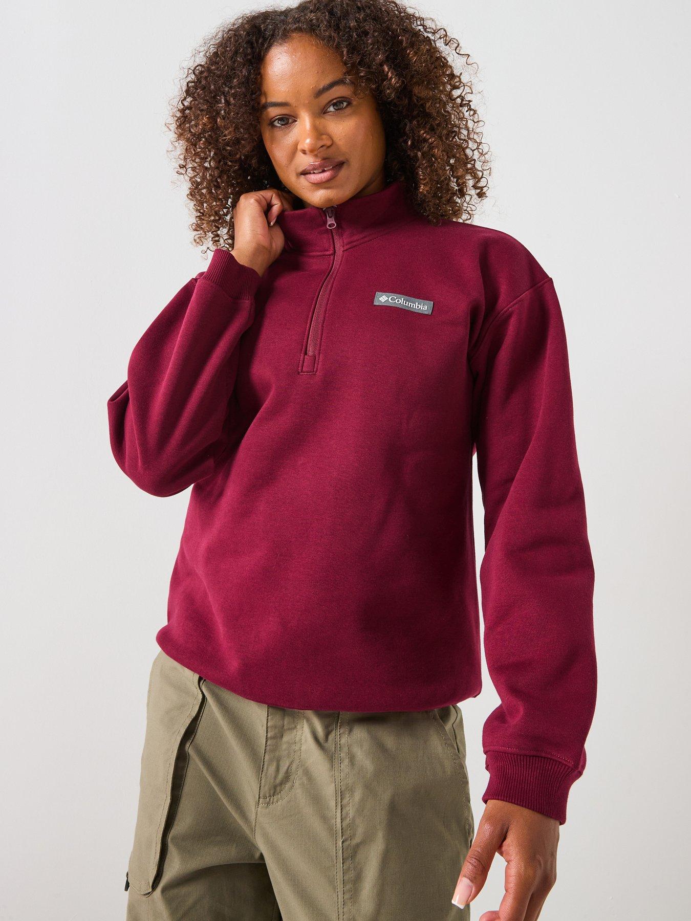 Columbia Womens Meridian Creek Quarter Zip Fleece- Burgundy, Purple, Size Xs, Women