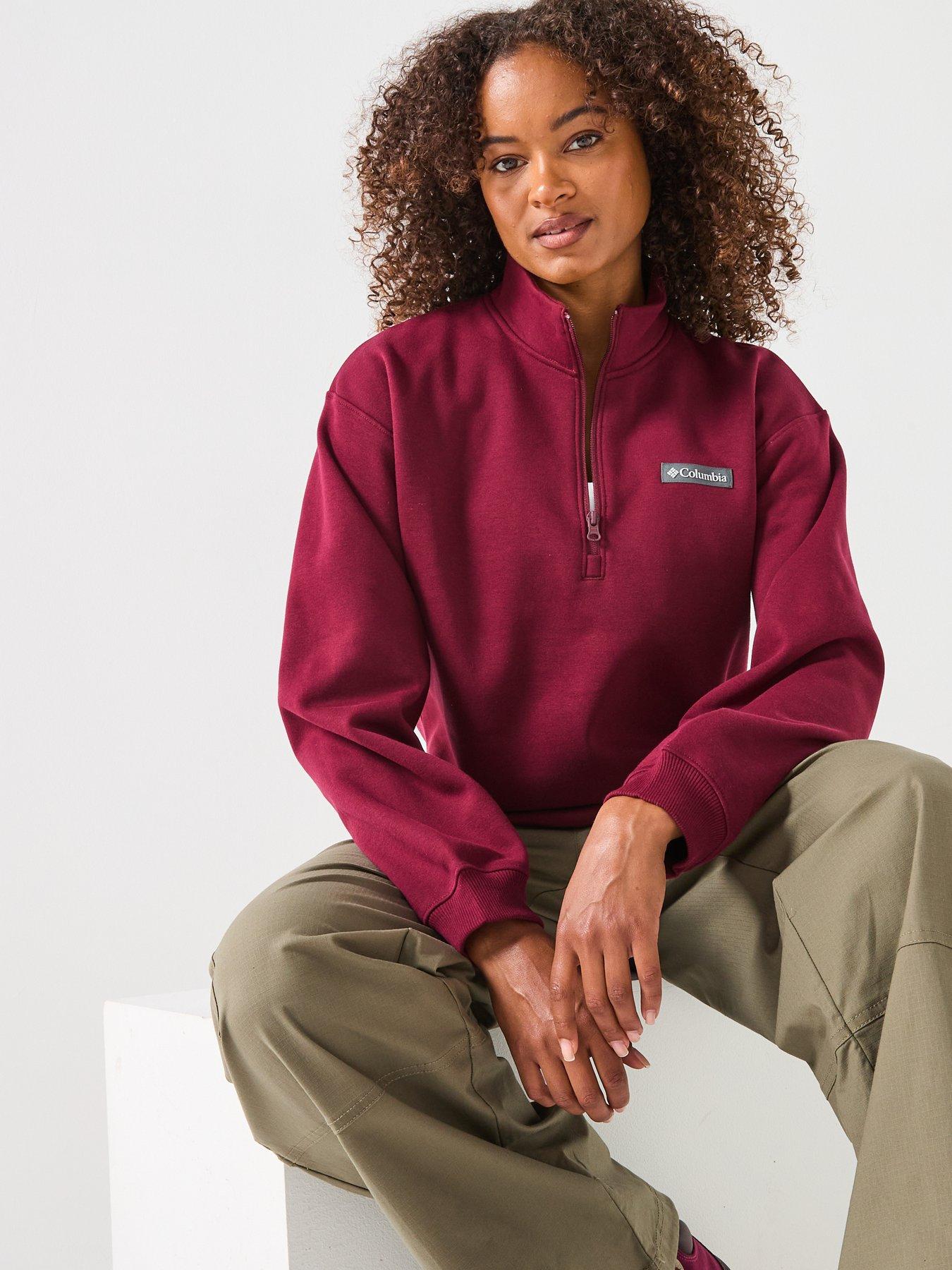 Image 4 of 5 of Columbia Womens Meridian Creek Quarter Zip Fleece- Burgundy
