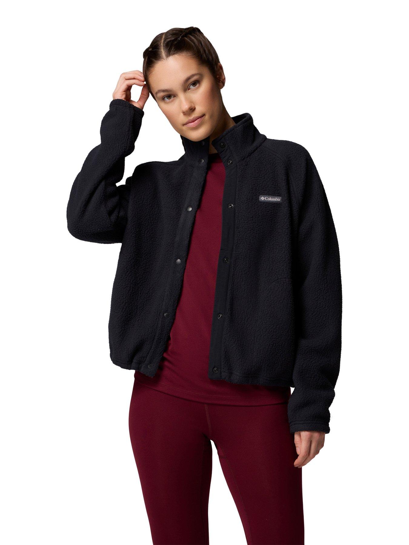 Columbia Women's Jasper Ridge Pebbled Fleece Full Snap - Black