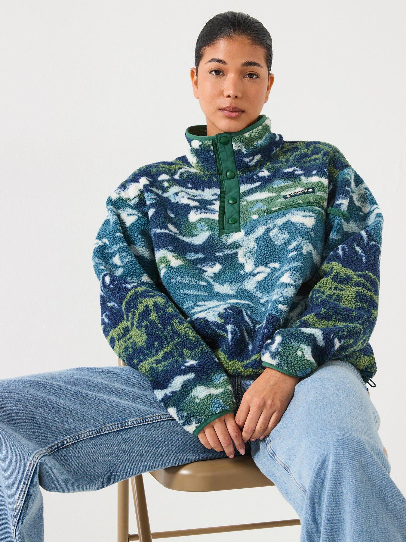 Columbia Women's Helvetia Ii Printed Cropped Half Snap Fleece - Blue