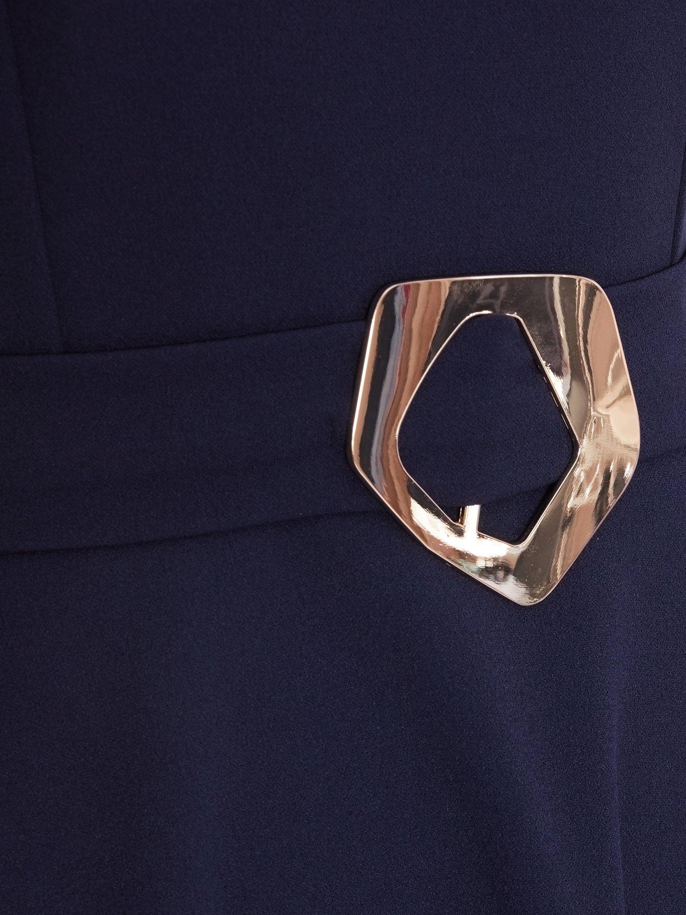 Image 6 of 6 of Quiz Navy Dip Hem Dress