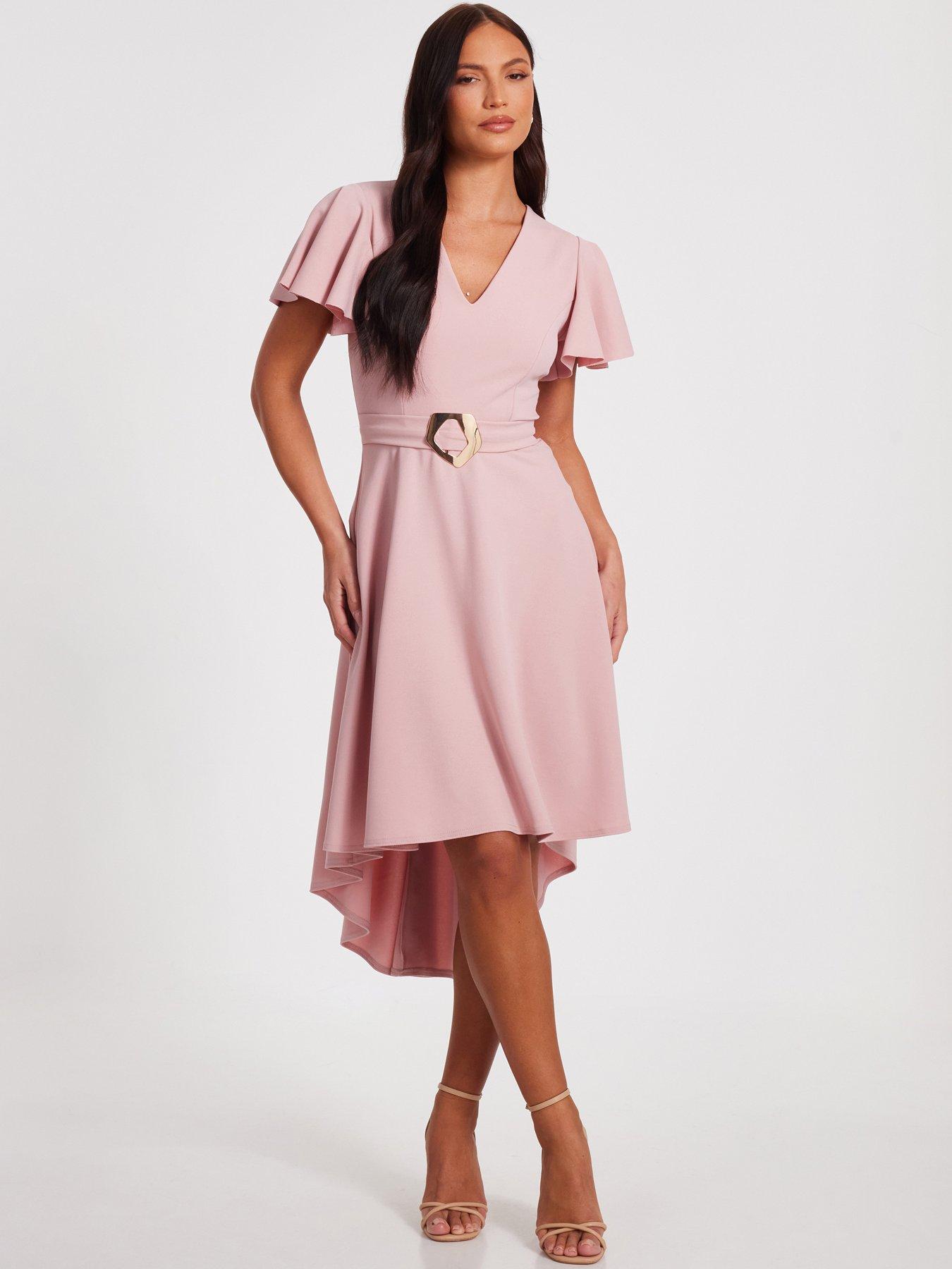 Quiz Blush Dip Hem Dress | Very