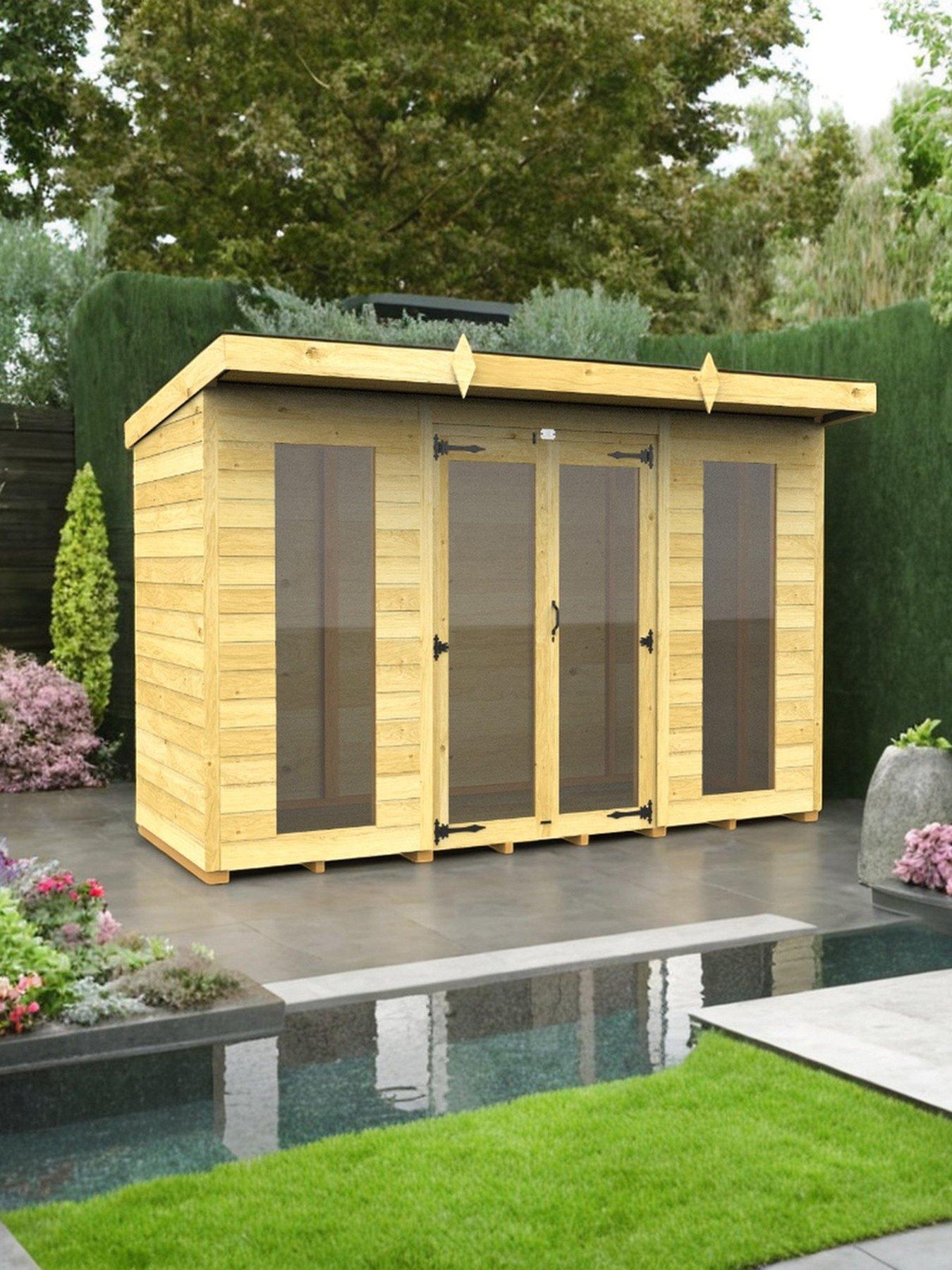 undefined 10 x 4 Pent Summer House (Full Height Window)