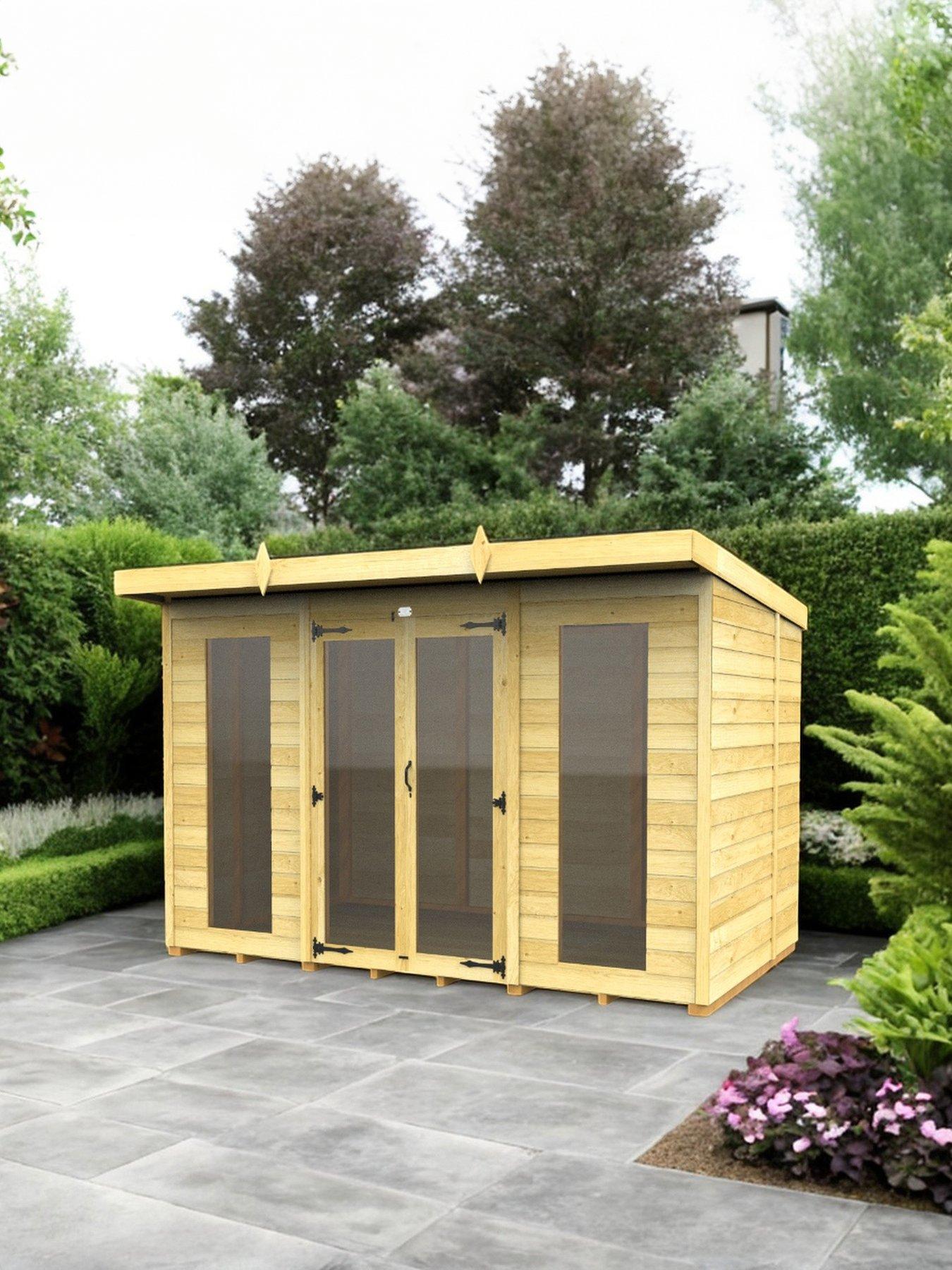undefined 10 x 6 Pent Summer House (Full Height Window)