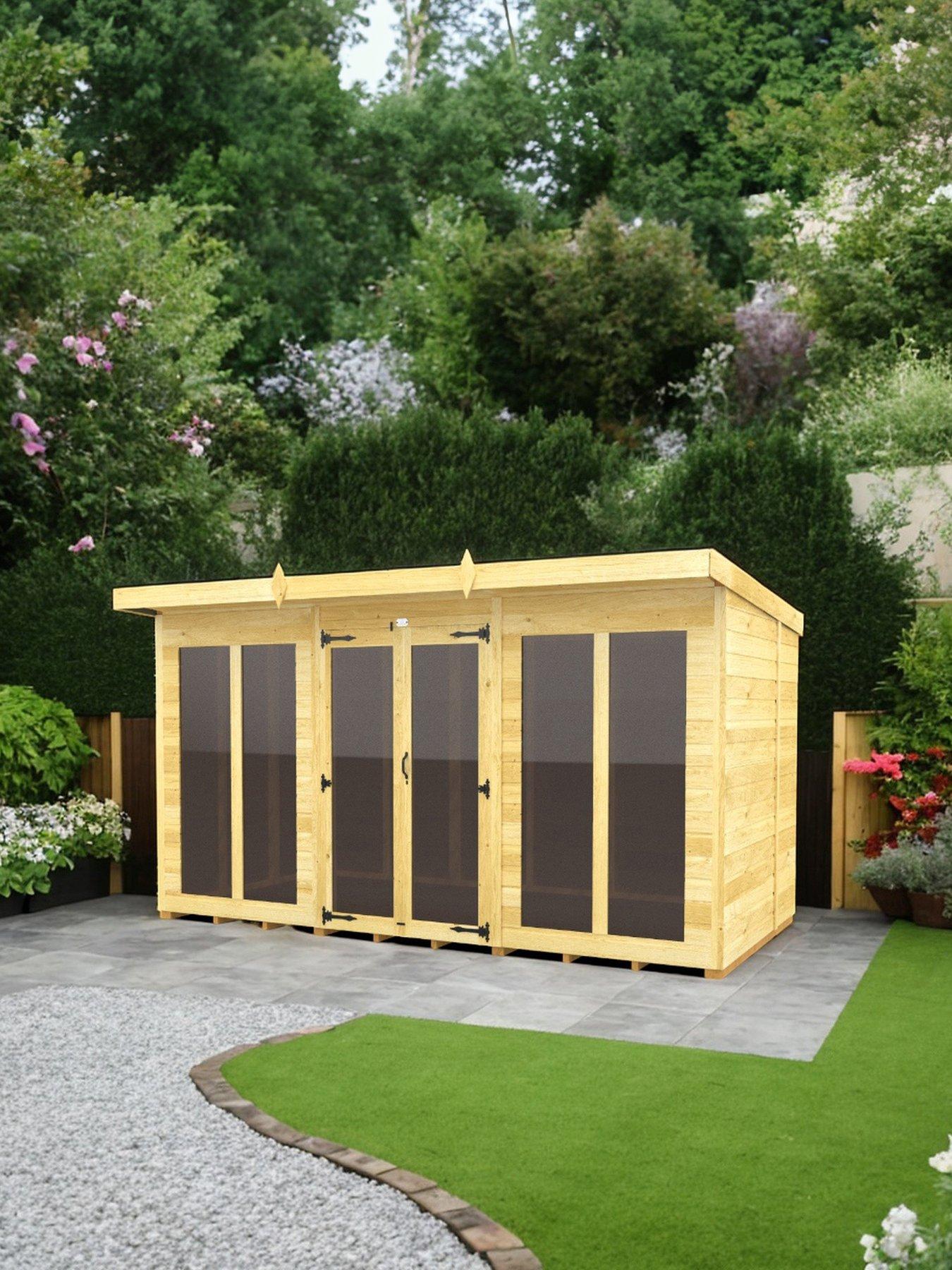 undefined 12 x 6 Pent Summer House (Full Height Window)