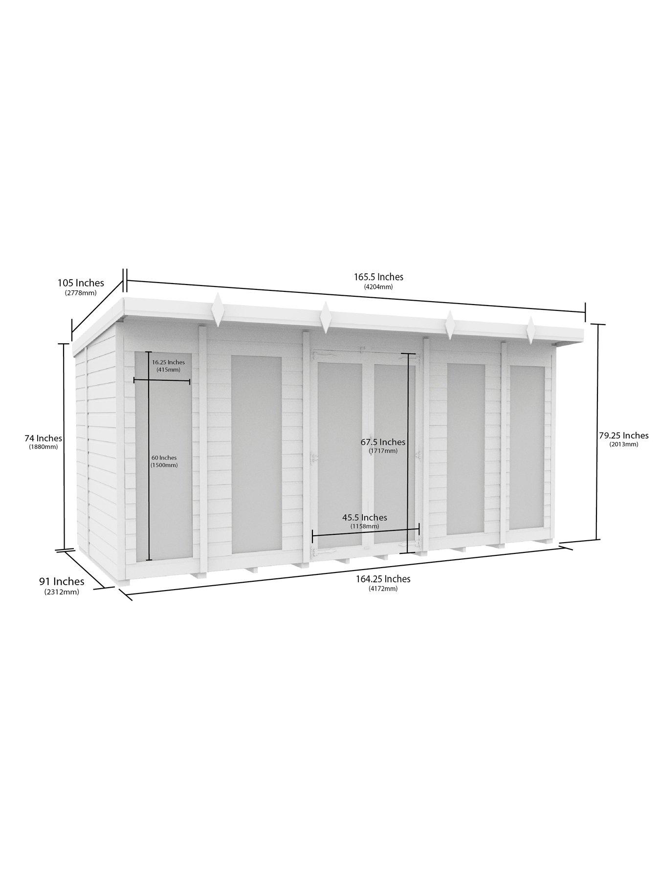 Image 7 of 7 of DIY Sheds 14 x 8 Pent Summer House (Full Height Window)