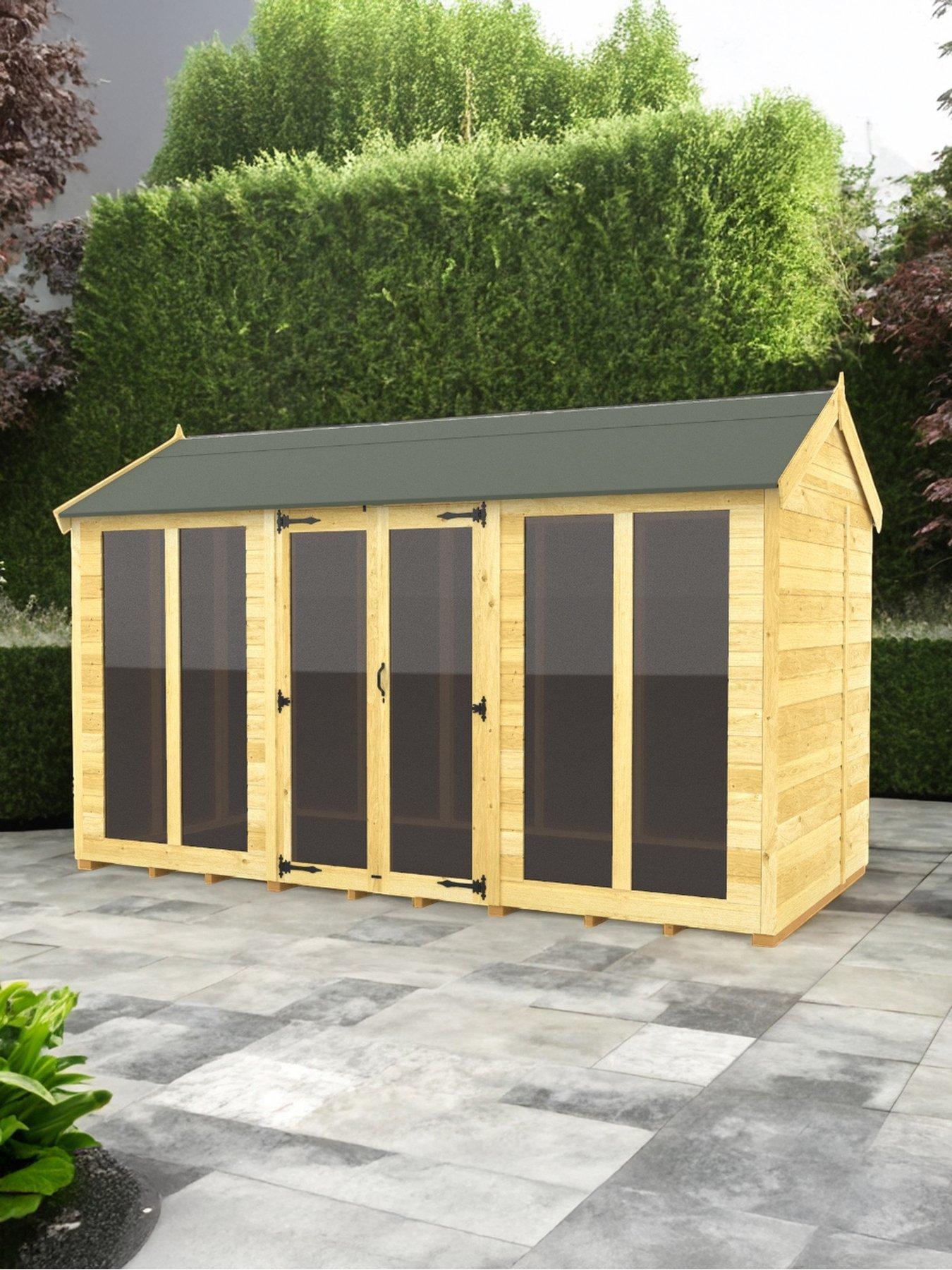 undefined 12 x 8 Apex Summer House (Full Height Window)