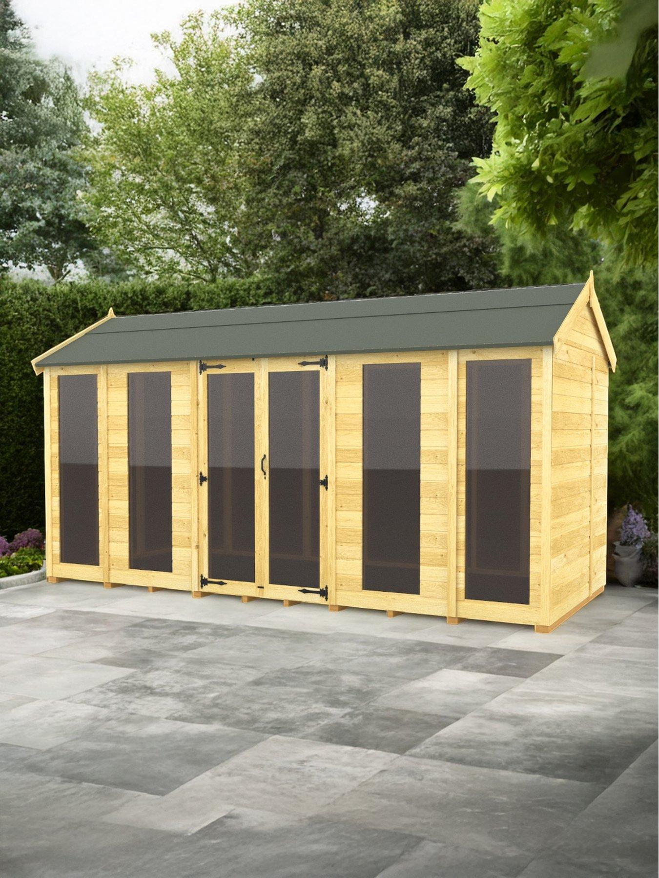 DIY Sheds 14 x 8 Apex Summer House (Full Height Window)
