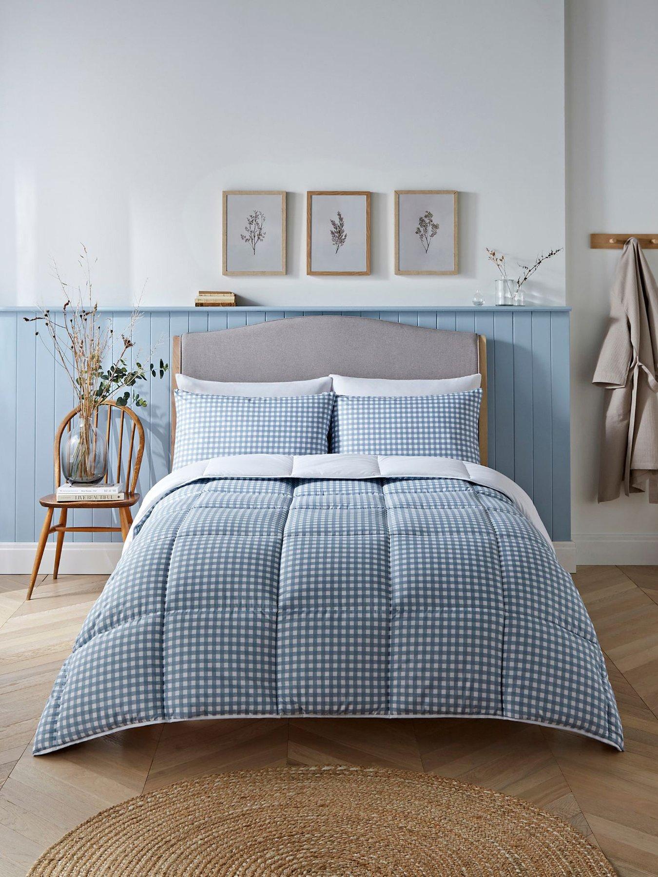 undefined Gingham Blue 10.5 Tog Coverless Duvet Set