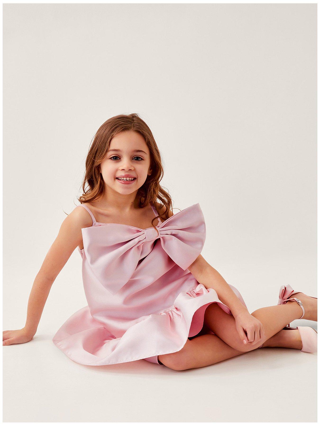 undefined Girls Willow Duchess Bow Dress - Pink