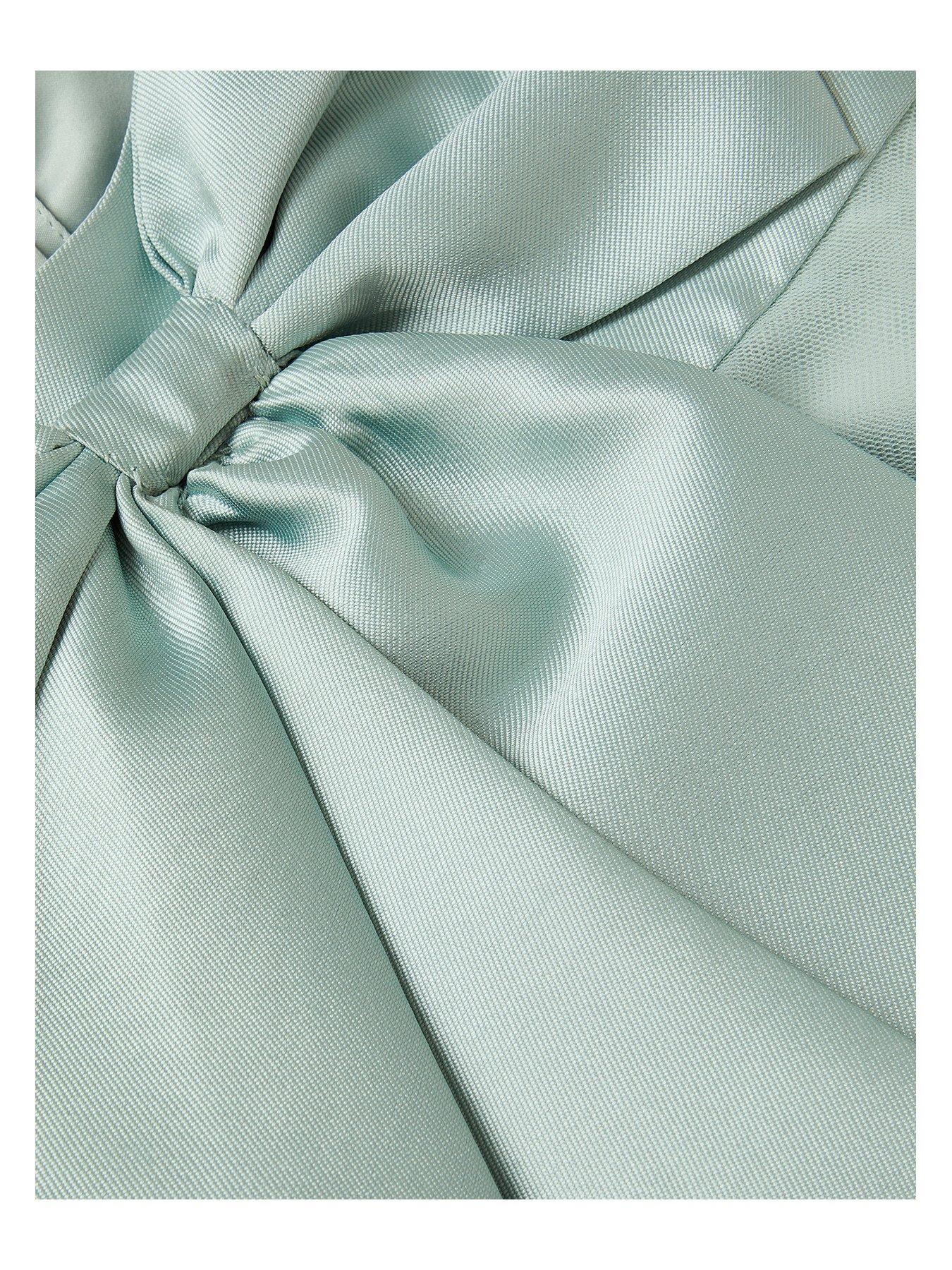 Image 3 of 3 of Monsoon Baby Girls Bonnie Bow Dress - Light Green