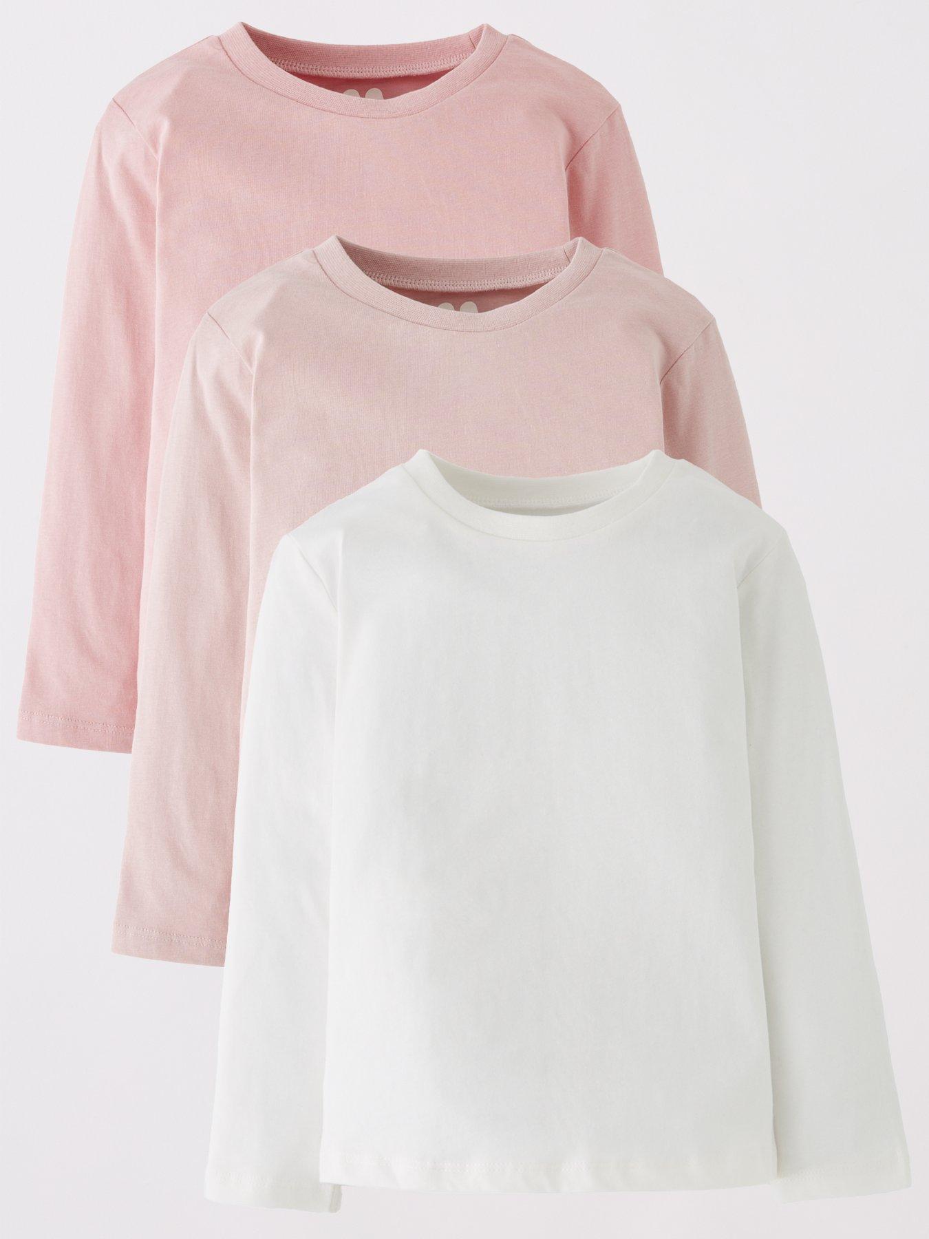 The Very Collection Girls 3 Pack Jersey Long Sleeve Top - Multi