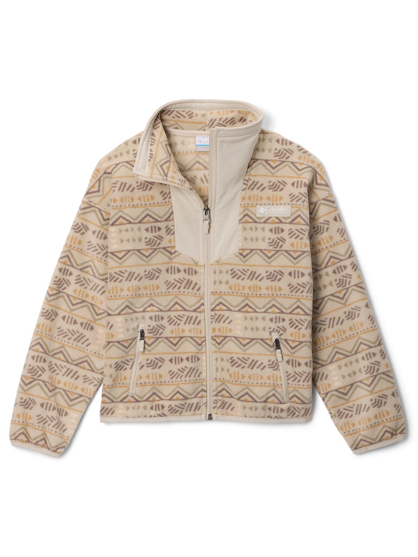 Columbia Youth Unisex Sequoia Grove Printed Full Zip Fleece - Biege